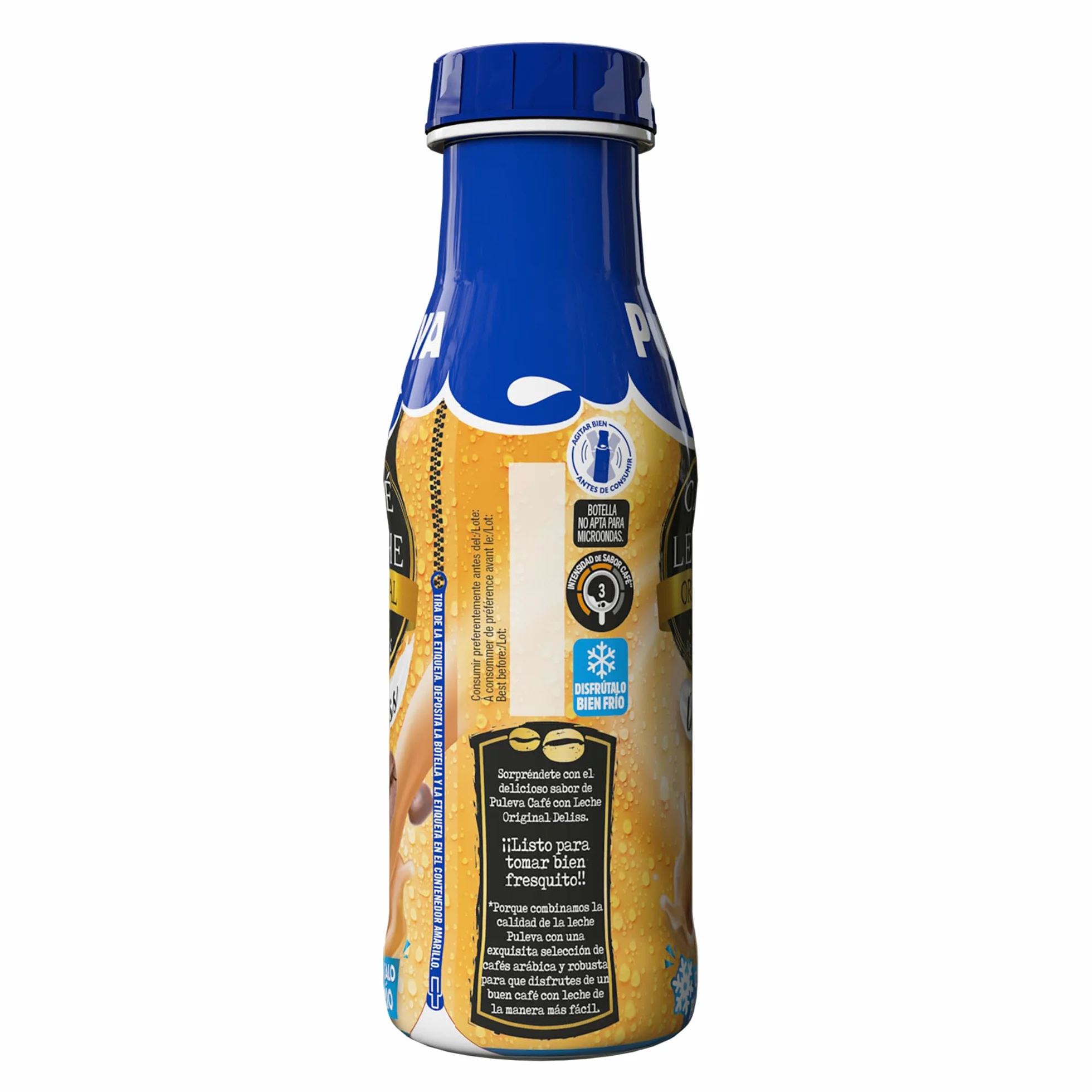 Puleva Café con Leche, Original Deliss, Café Preparado para llevar, Sin Gluten - Pack 12x240ml