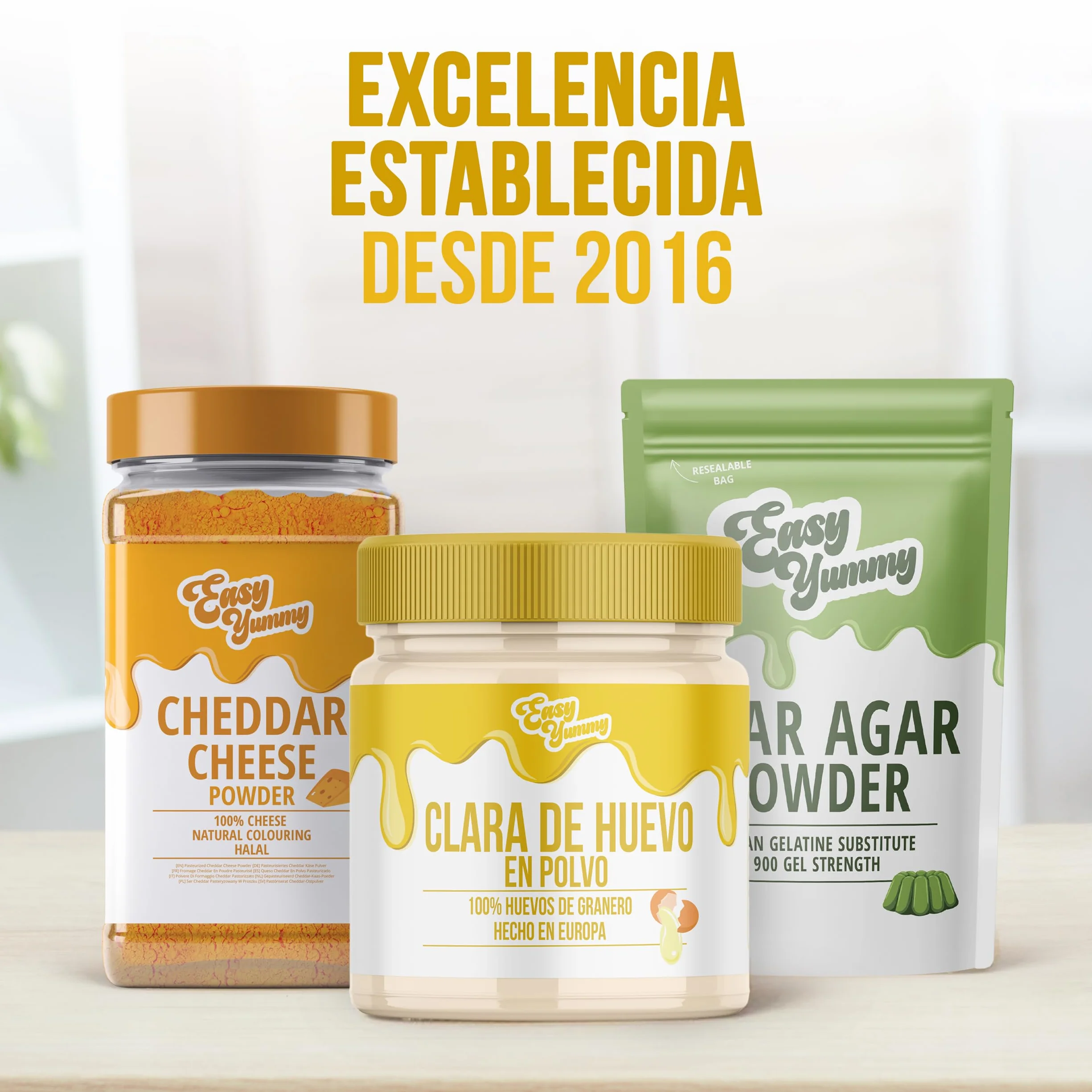 EASY YUMMY - Clara de huevo en polvo para repostería (500 kg), 100% Huevos en polvo