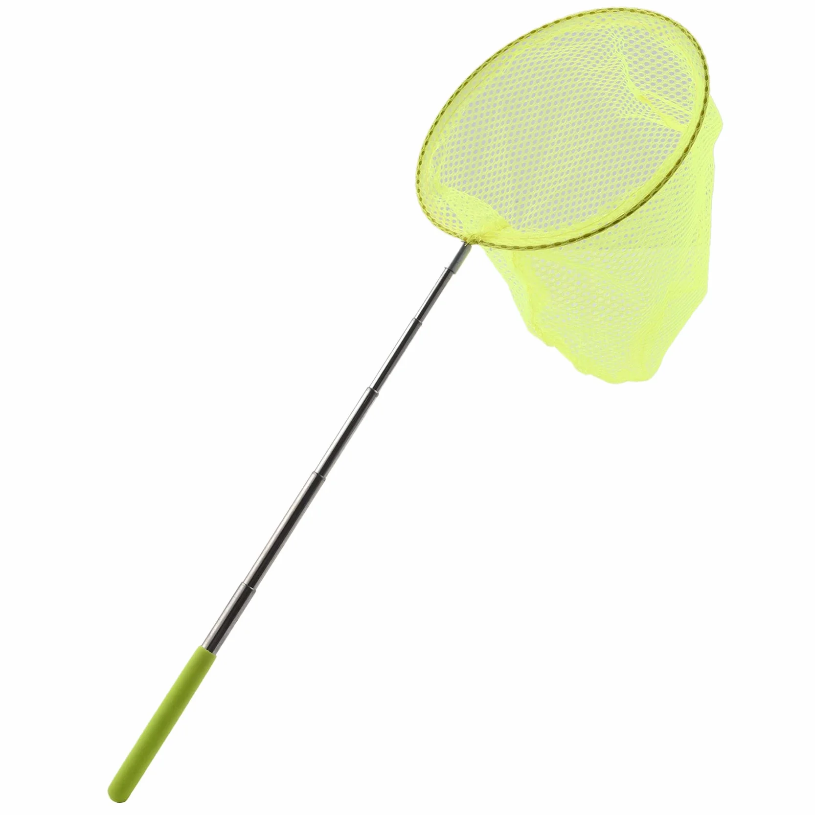 Atrapar Red De Pesca Telescópico Bolsa De Acero Inoxidable Portátil - Amarillo