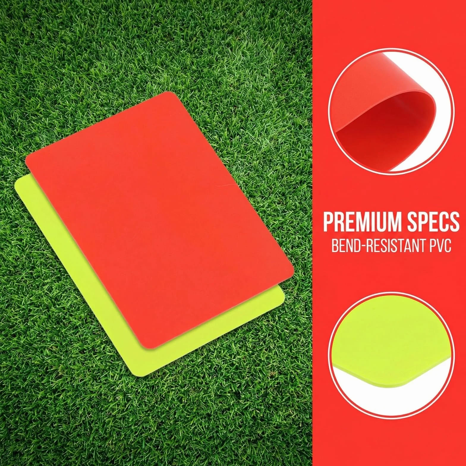Tarjetas de Árbitro de Fútbol Roja y Amarilla, Material PVC