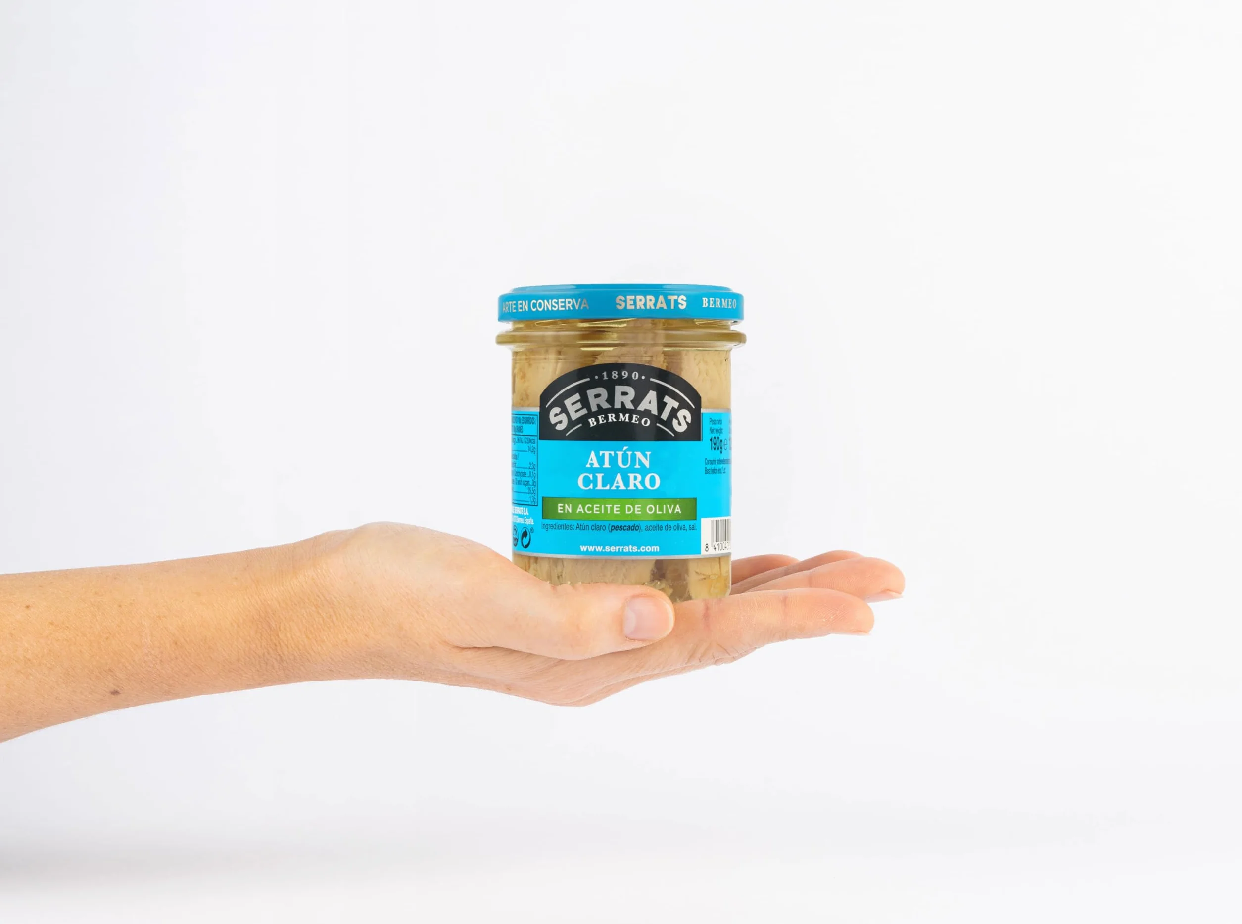 CONSERVAS SERRATS - Atún Claro en Aceite de Oliva Seleccionado - 6 Frascos x 190g (Total: 1140g) - Elaboración Artesanal desde 1890 - Sin Gluten - Rico en Omega 3 – Gourmet