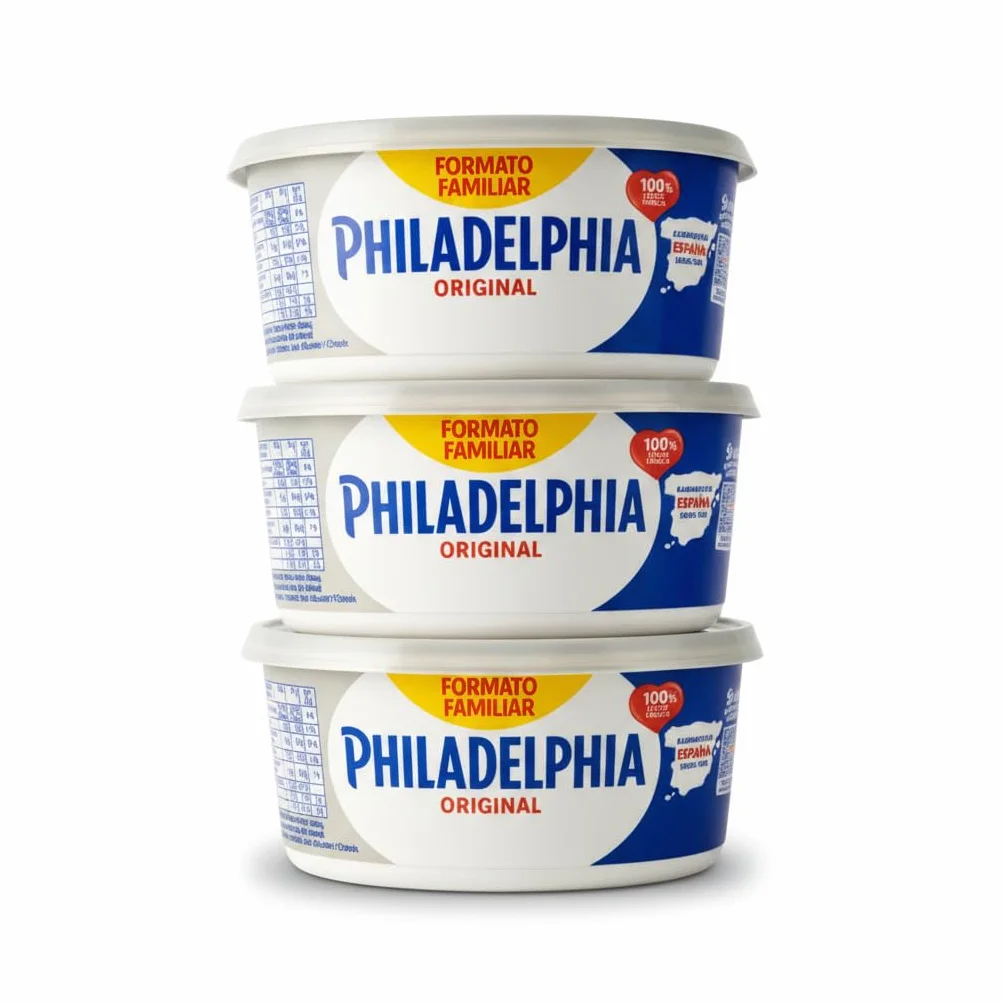 Philadelphia Original Pack Familiar (3 Unidades) - Queso Crema para Untar - Elaborado con Leche Fresca