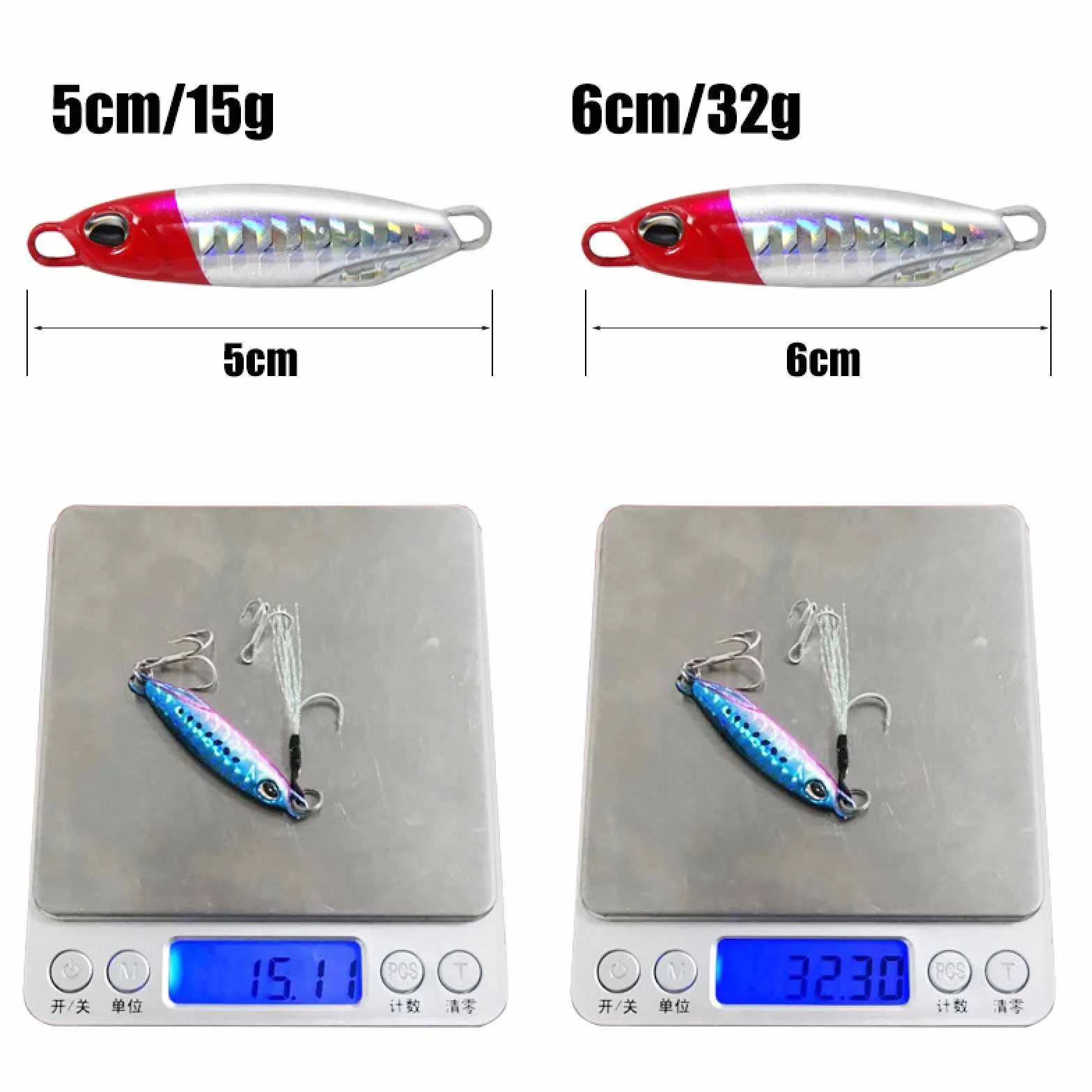 Señuelos De Pesca De Metal 7 Piezas Jigging Hundimiento Lento con Ganchos De Plumas Agua Salada Dulce