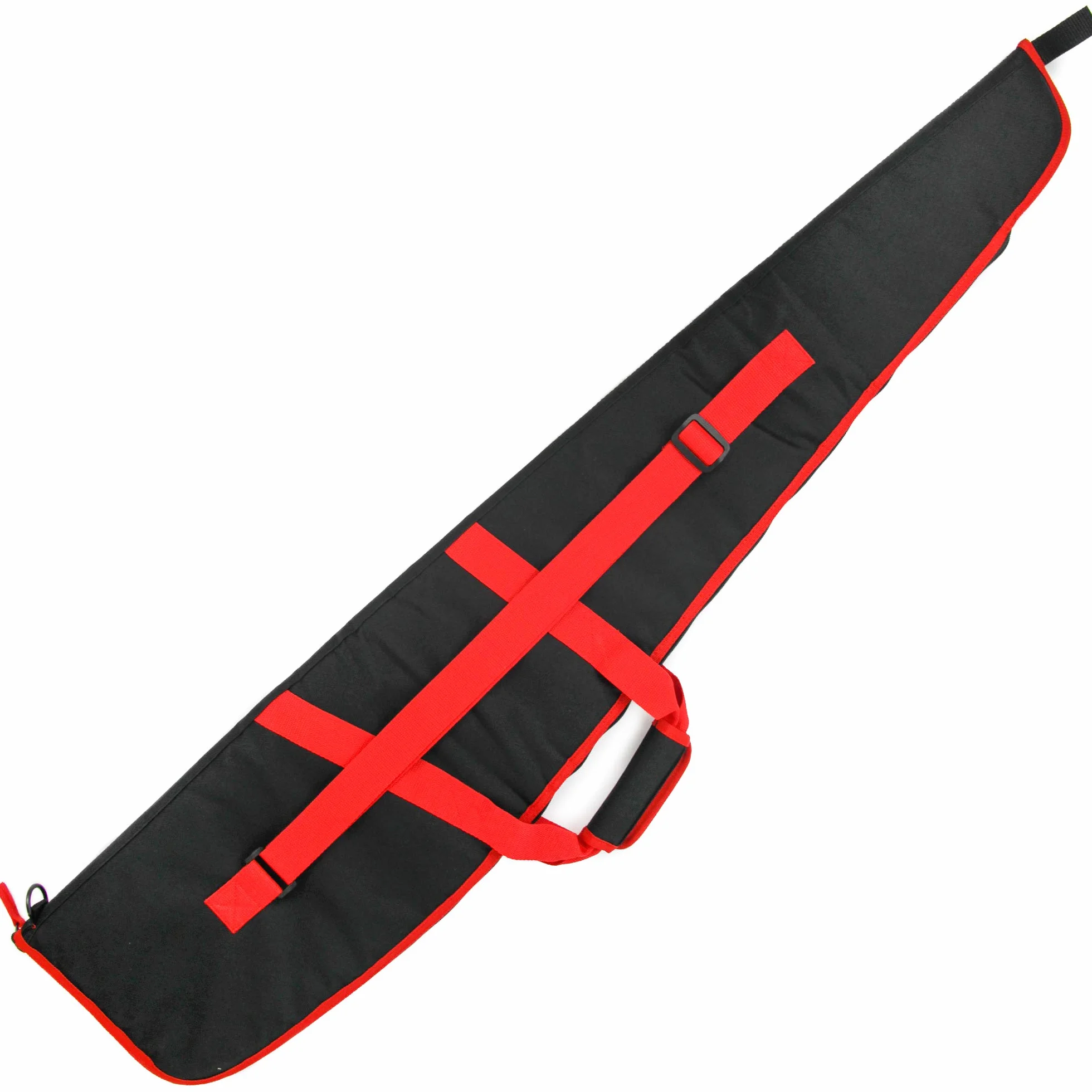 Funda para Carabina Acolchada Bolsa de Transporte con Correa de Hombro Ajustable para Rifle Armas 125cm Negro-Rojo