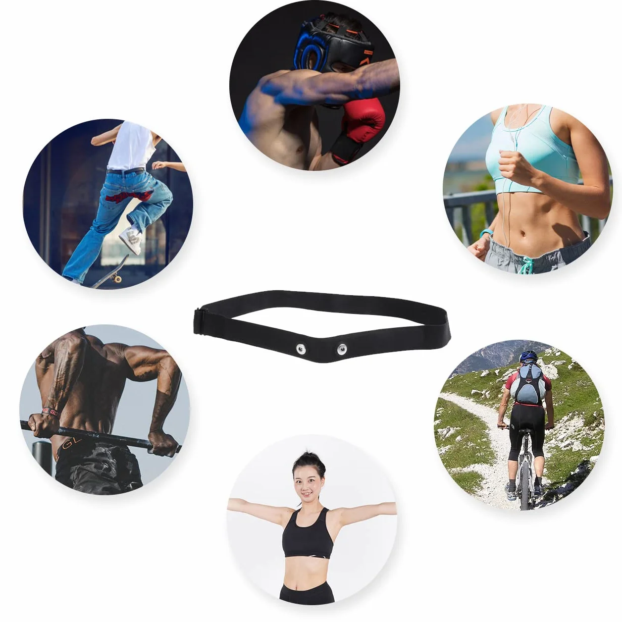 FITCENT Heart Rate Monitor Chest Replacement Strap for Polar H10 Wahoo Tickr Coospo Powrlabs Moofit