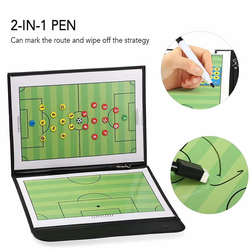 Tablero de Táctica Magnética de Fútbol Plegable con Marcador de Jugadores