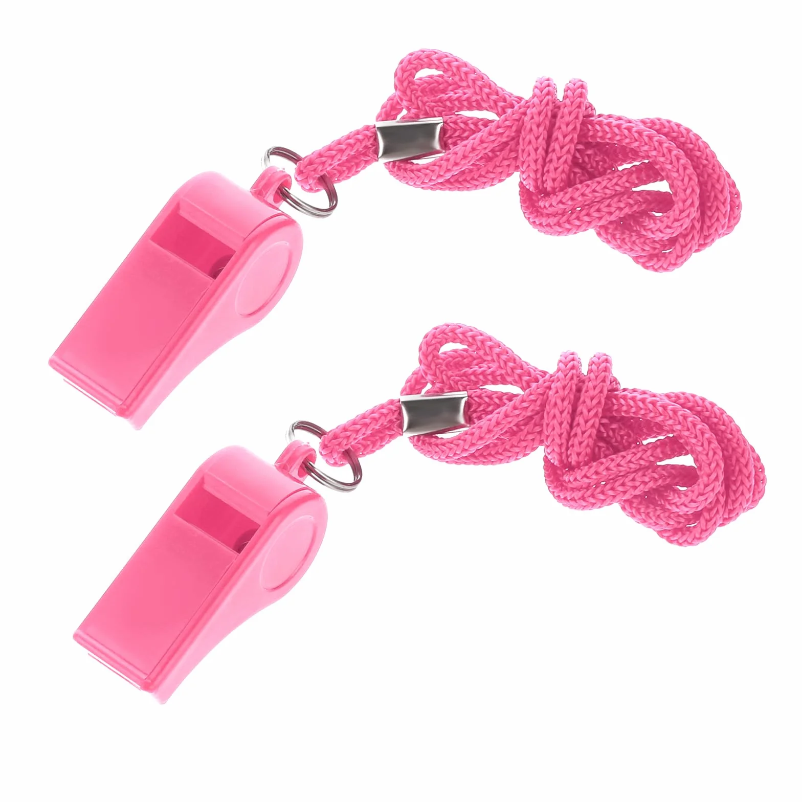 Silbato de plástico con cordón, 2 paquetes para entrenadores, árbitro nítido y transparente