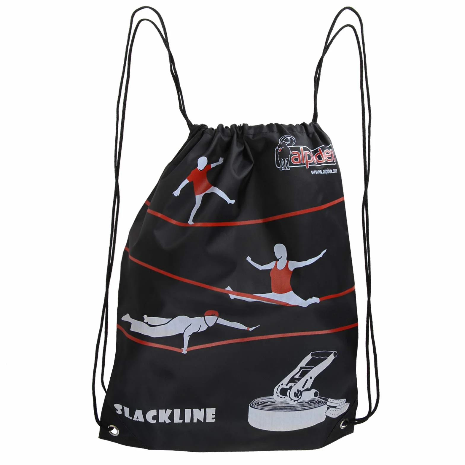 ALPIDEX Slackline Set 15 m con Protector de árbol y Trinquete