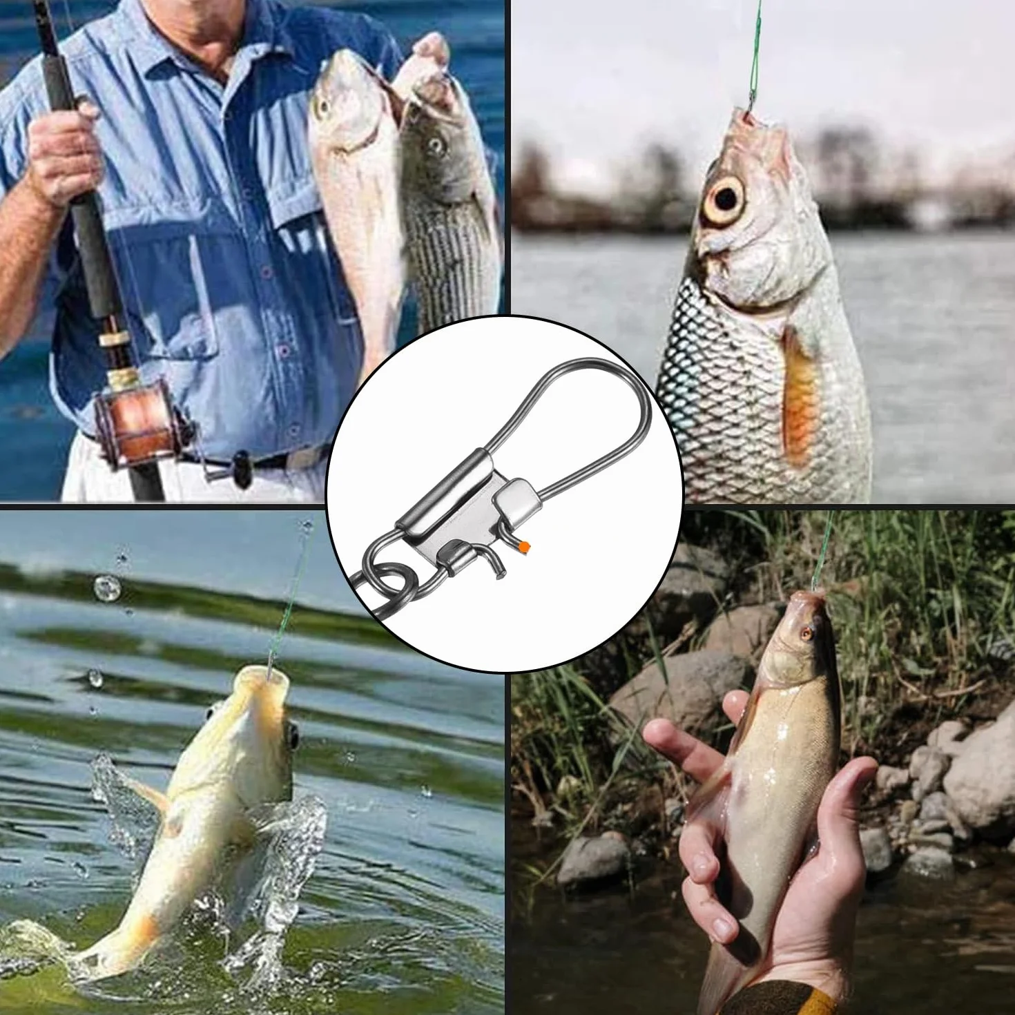 KIMHOME Ganchos de pesca verdes 20 cm líder 22,7 kg paquete 20 alambres acero al carbono resistente corrosión afilados lucio
