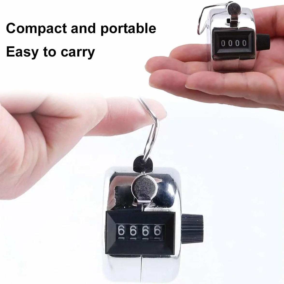 Contador Manual Mecánico de Clic con Anillo Metálico para Eventos y Deportes