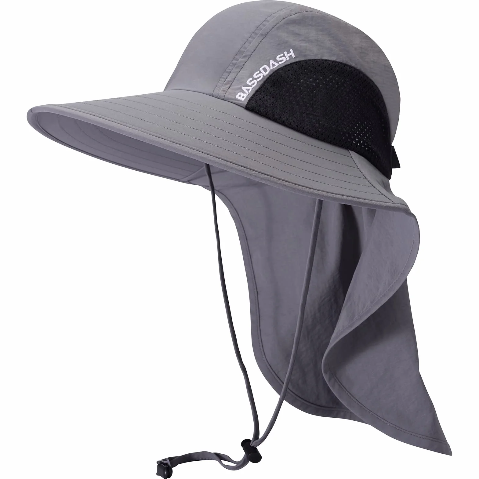 Bassdash UPF 50+ Sombrero de Sol de ala Ancha Resistente al Agua con Solapa de Cuello Grande para Pesca