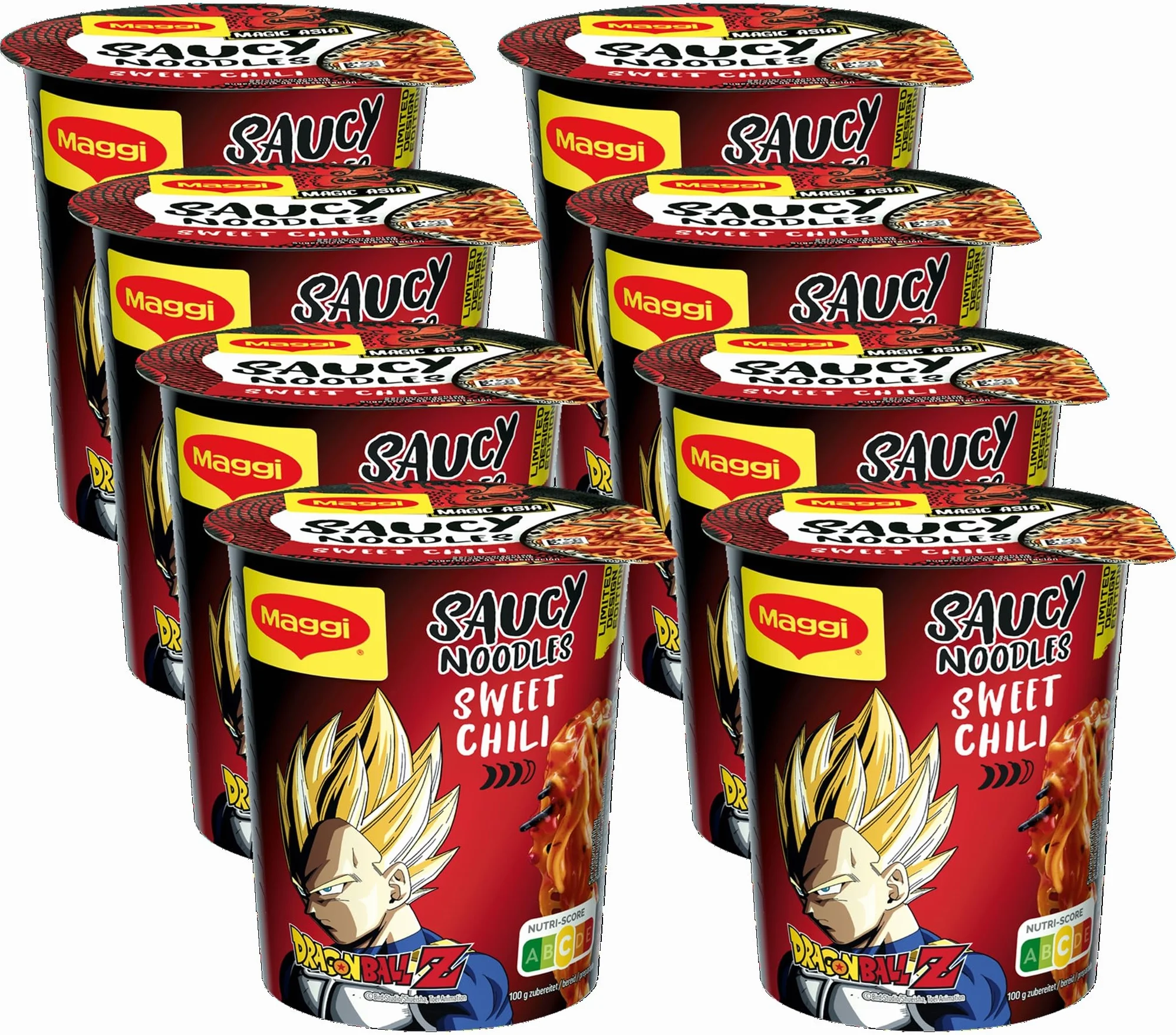 MAGGI Saucy Noodles Asia Sweet Chili Vaso - Pack de 8 x 75g