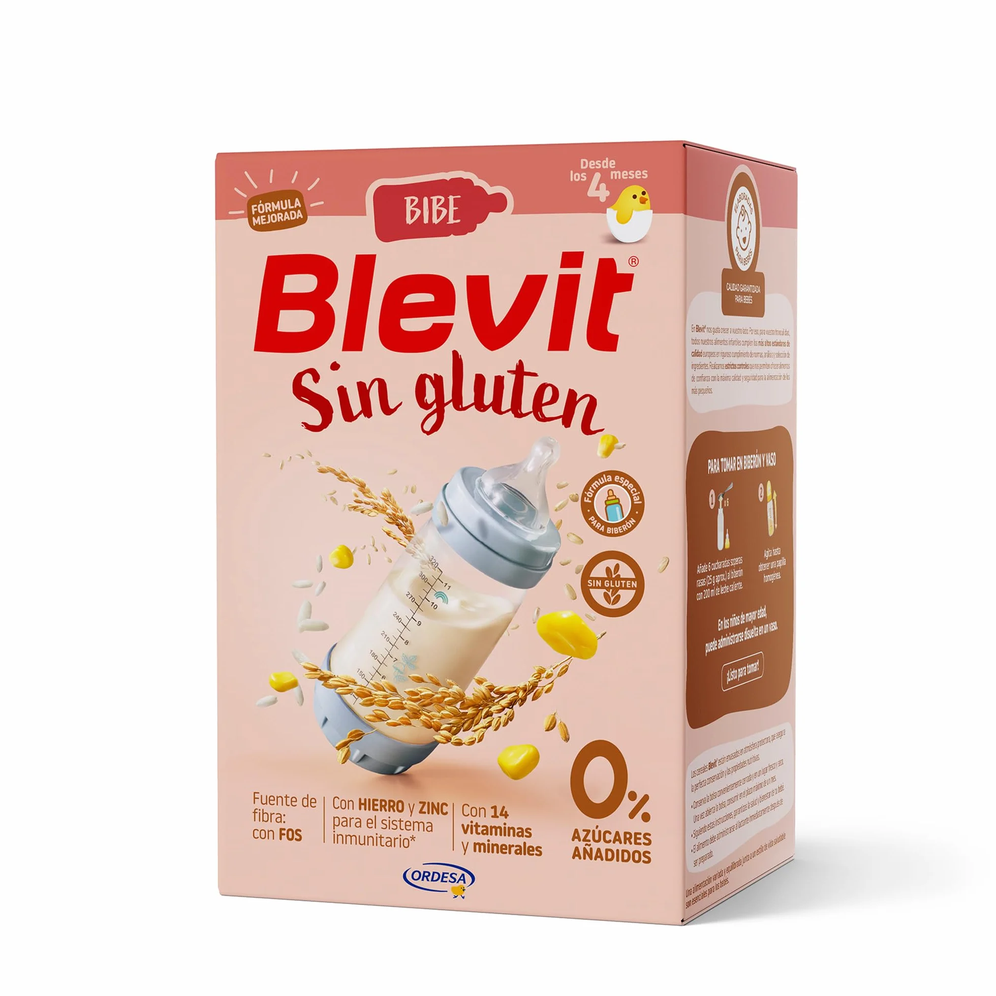 Blevit Bibe Sin gluten | 500g | Papilla para Bebé desde los 4 Meses con 95% de Cereales - 14 Vitaminas y Minerales