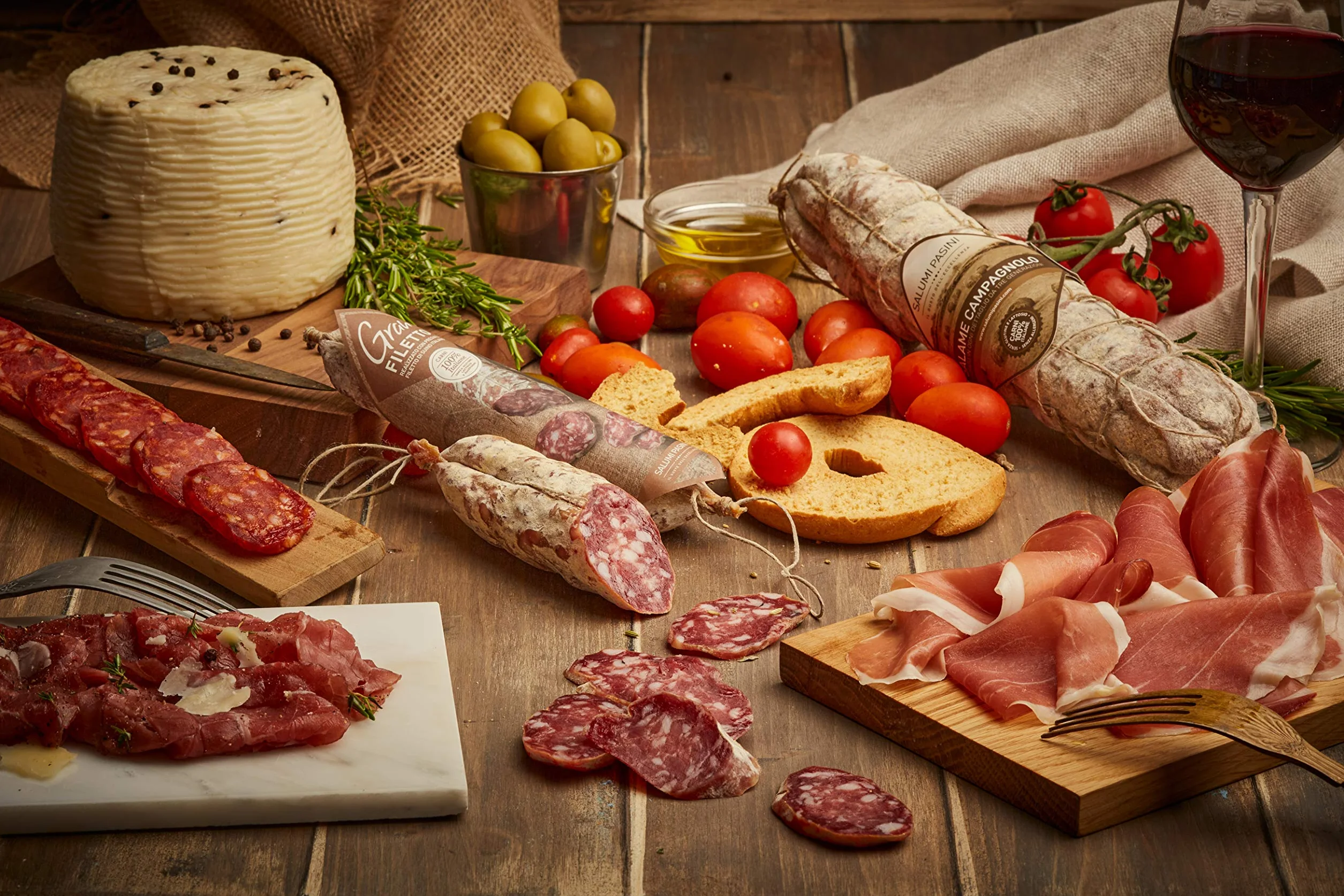 Prosciutto Crudo Jamón crudo listo para rebanar, Salumi Pasini, 2.5 kg