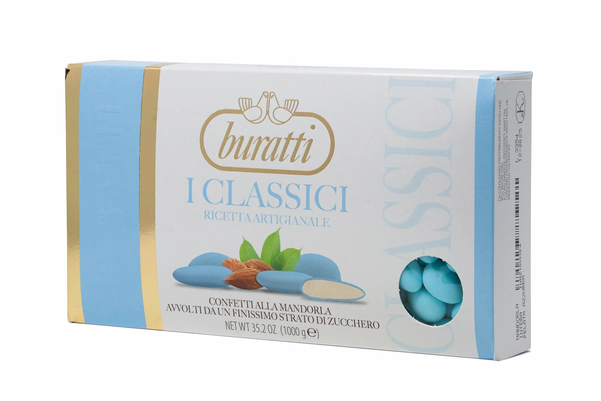 Buratti Confetti Almendras Azucarados Enteras Azul Claro 1000 g