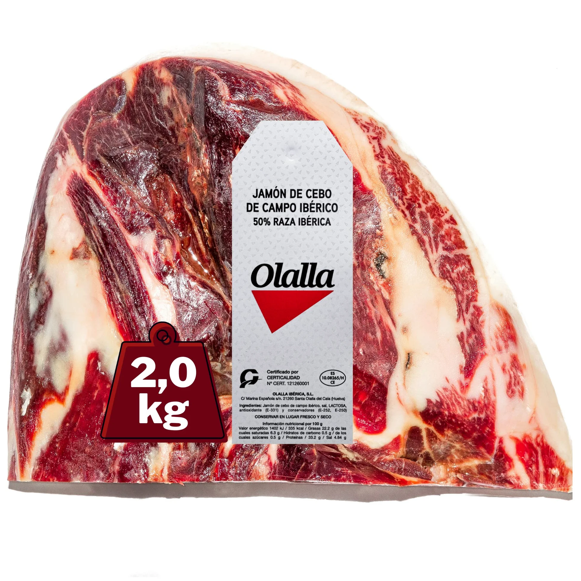 2 kg Punta de Jamón de Cebo de Campo Ibérico 50% Raza Ibérica Deshuesado - Jamon Iberico de Elaboracion Tradicional - Embutidos ibéricos