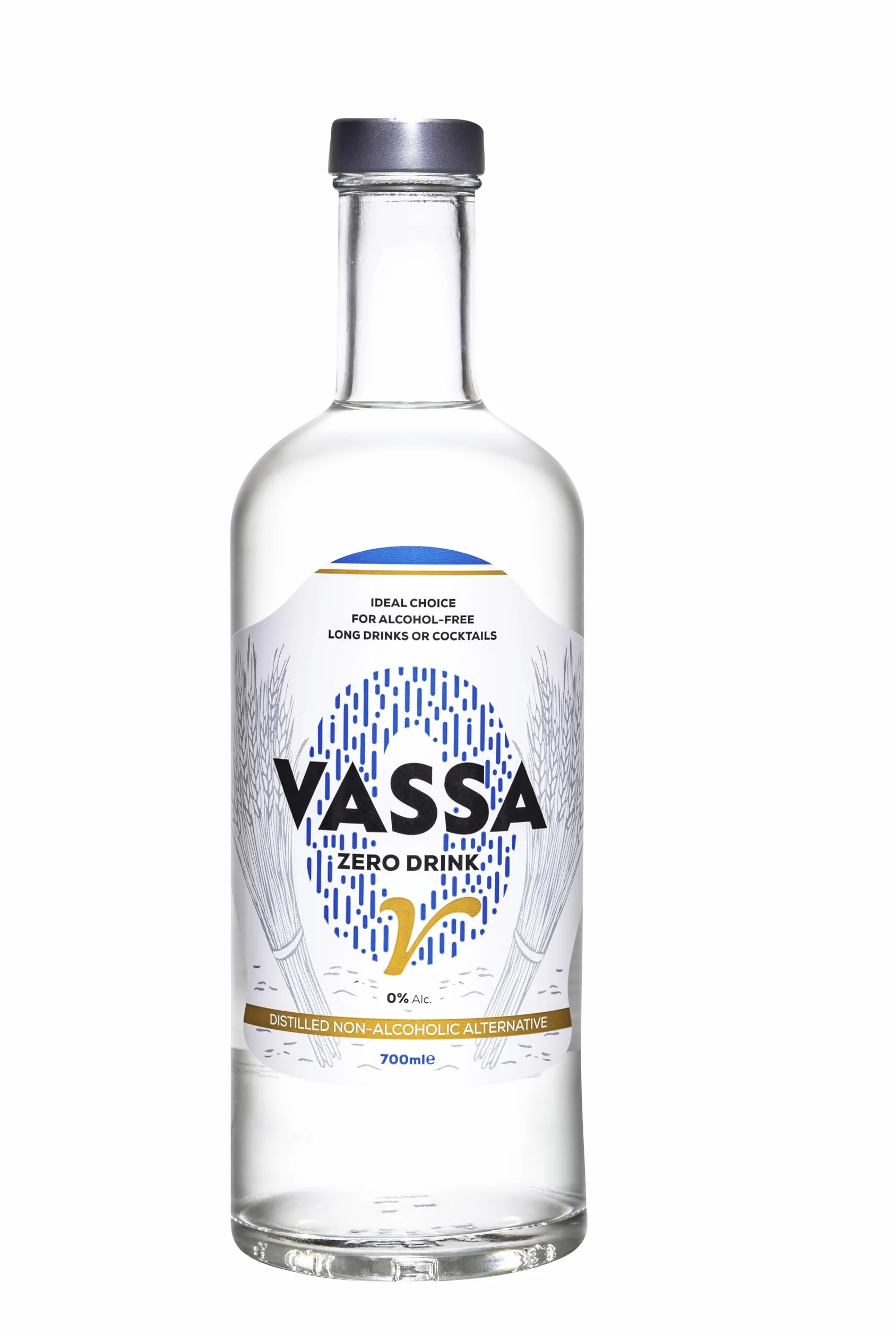 VASSA ZERO V, vodka sin alcohol 700 ml, ideal para cócteles sin alcohol y tragos largos, alternativa sin alcohol para el vodka tradicional, ingredientes 100% naturales