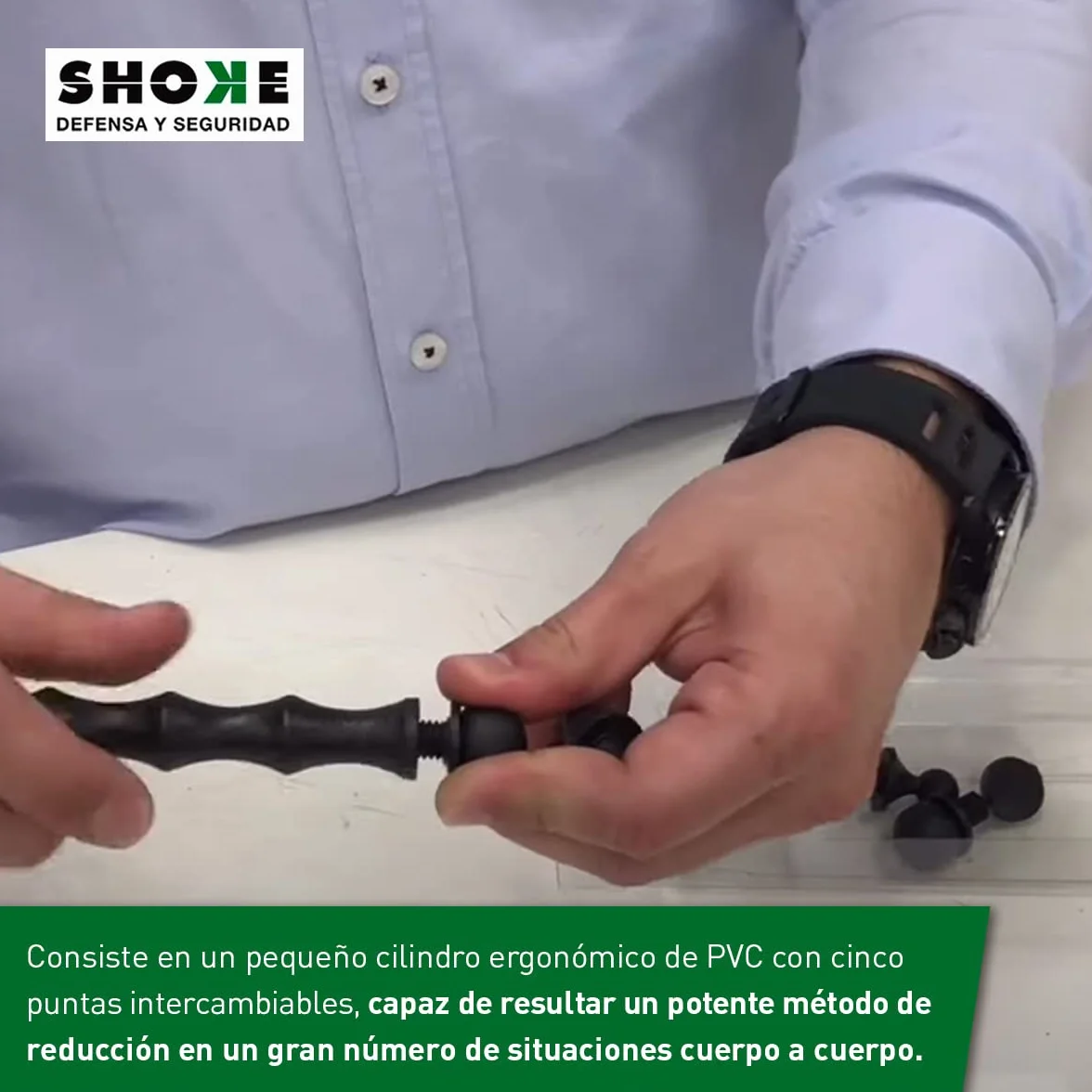 SHOKE Kubotán Defensa Personal PVC 5 Puntas Intercambiables Bolsa Agujereada