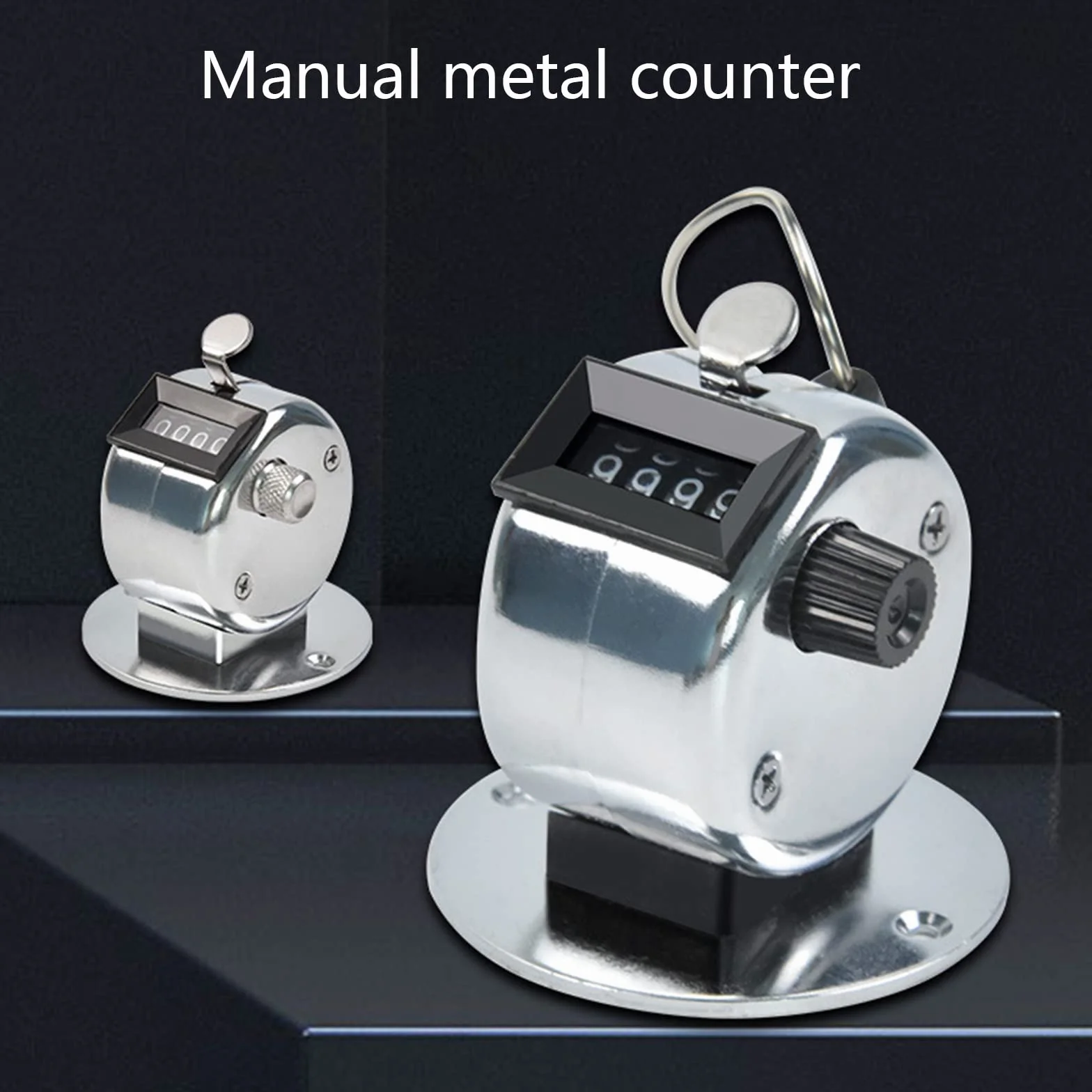 Contador de clicker Tally de metal mecánico digital de mano con soporte