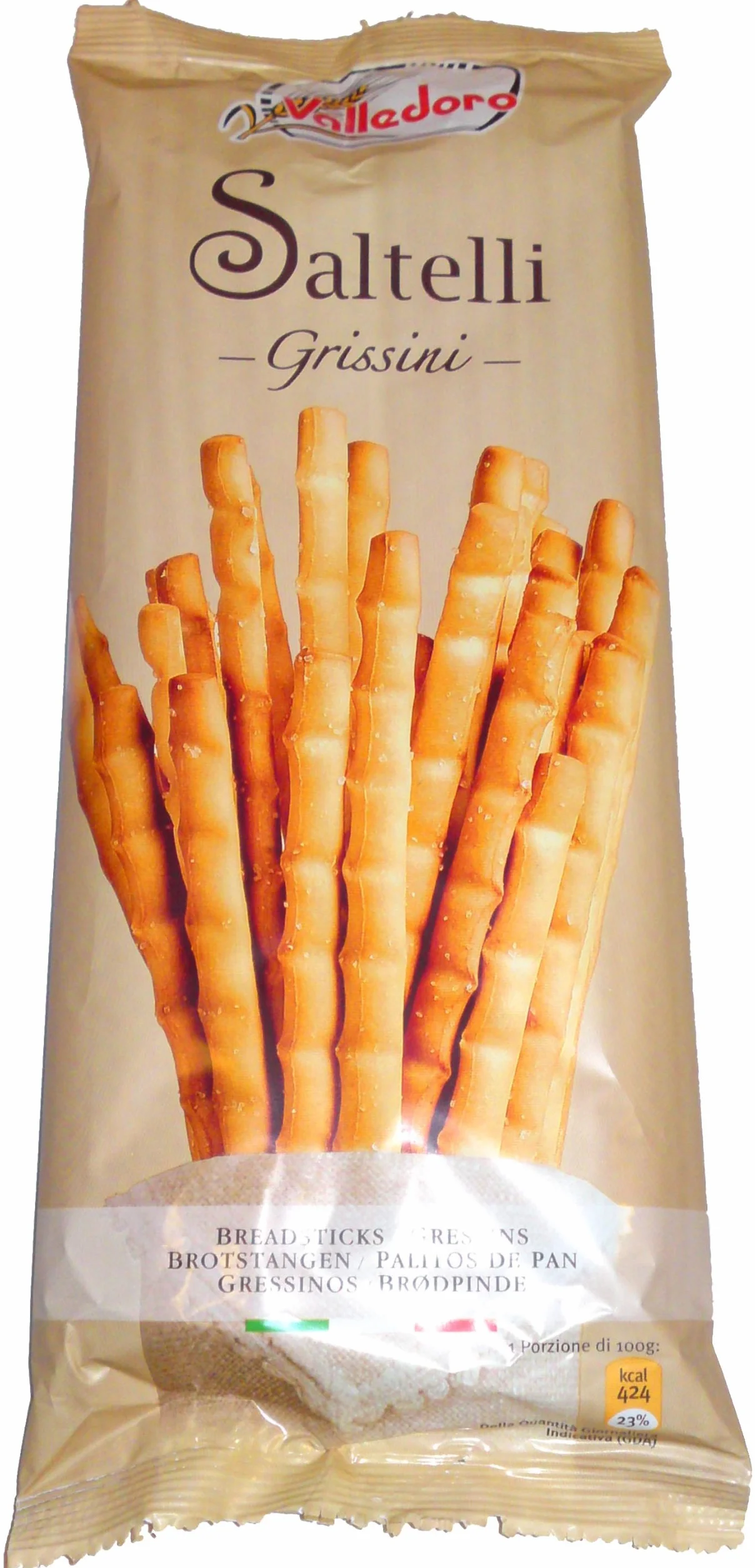 Valledoro Grissini Saltelli Palitos de pan 100 g 26 unidades