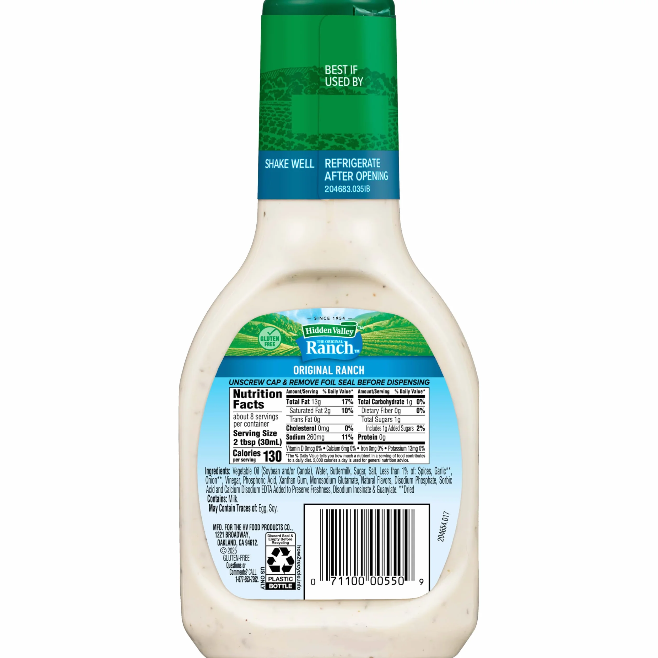 Hidden Valley Original Ranch - Aderezo y aderezo para ensalada, botella de 8 onzas (el paquete puede variar)