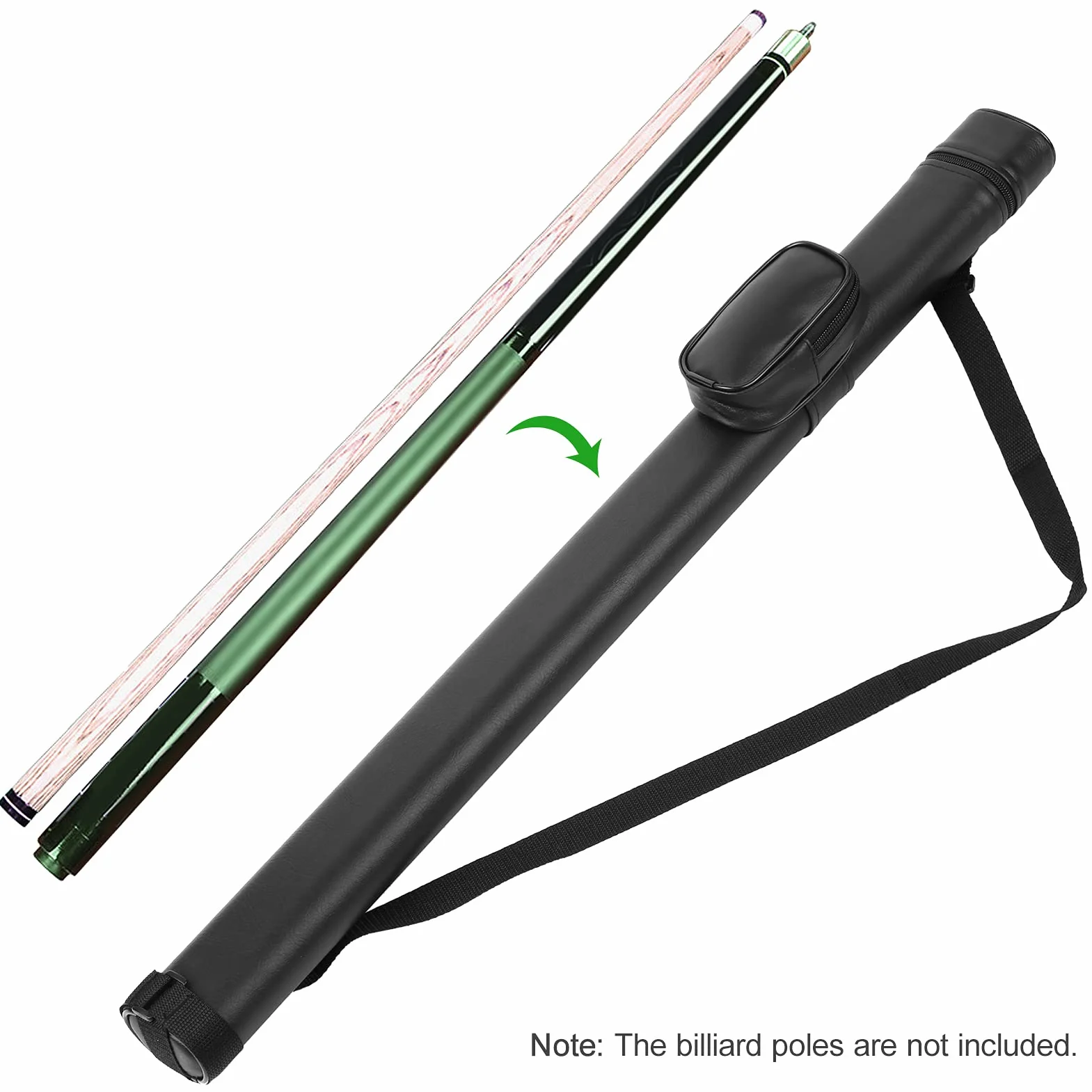 Lixada Bolsa de billar para taco de PU, ajustable con correa de hombro