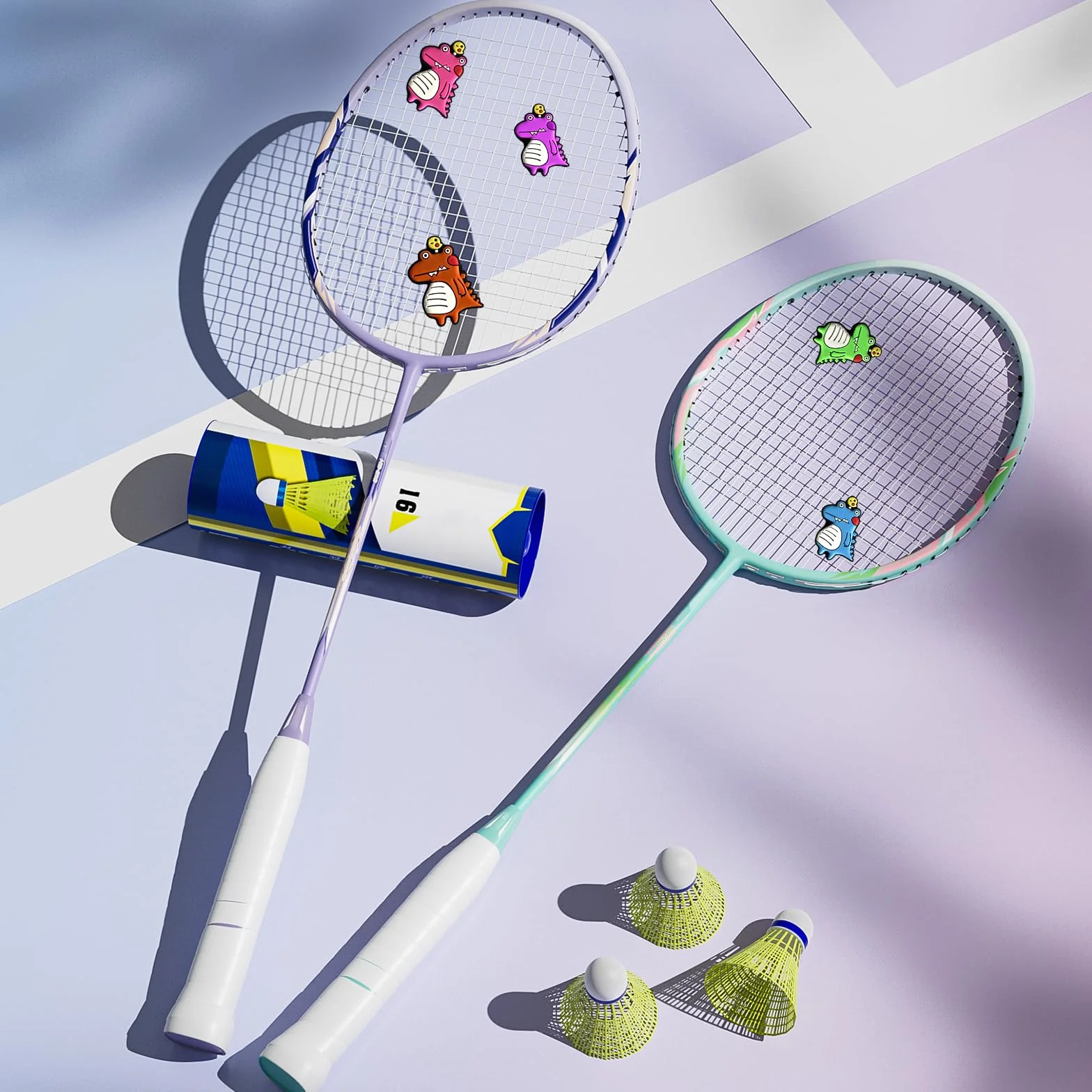Antivibrador Raqueta Tenis 7 Piezas Accesorios Raquetas Bádminton Expresión Sonriente