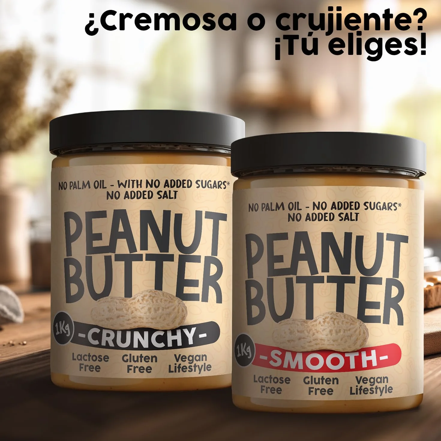 Crema De Cacahuete Smooth 1kg - Peanut Butter 100% Natural - Calidad Italiana - Crema De Cacahuete Sin Azucar Añadidos - Sin Aceite De Palma - Mantequilla De Cacahuete Para Untar