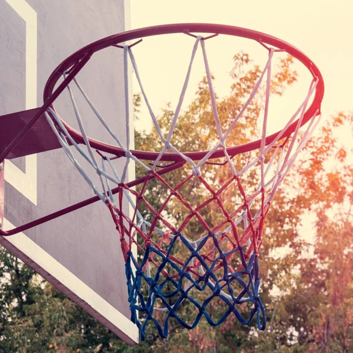 Red de Baloncesto Profesional de Nailon Tricolor 50 cm, 2 Piezas Accesorios Deportes