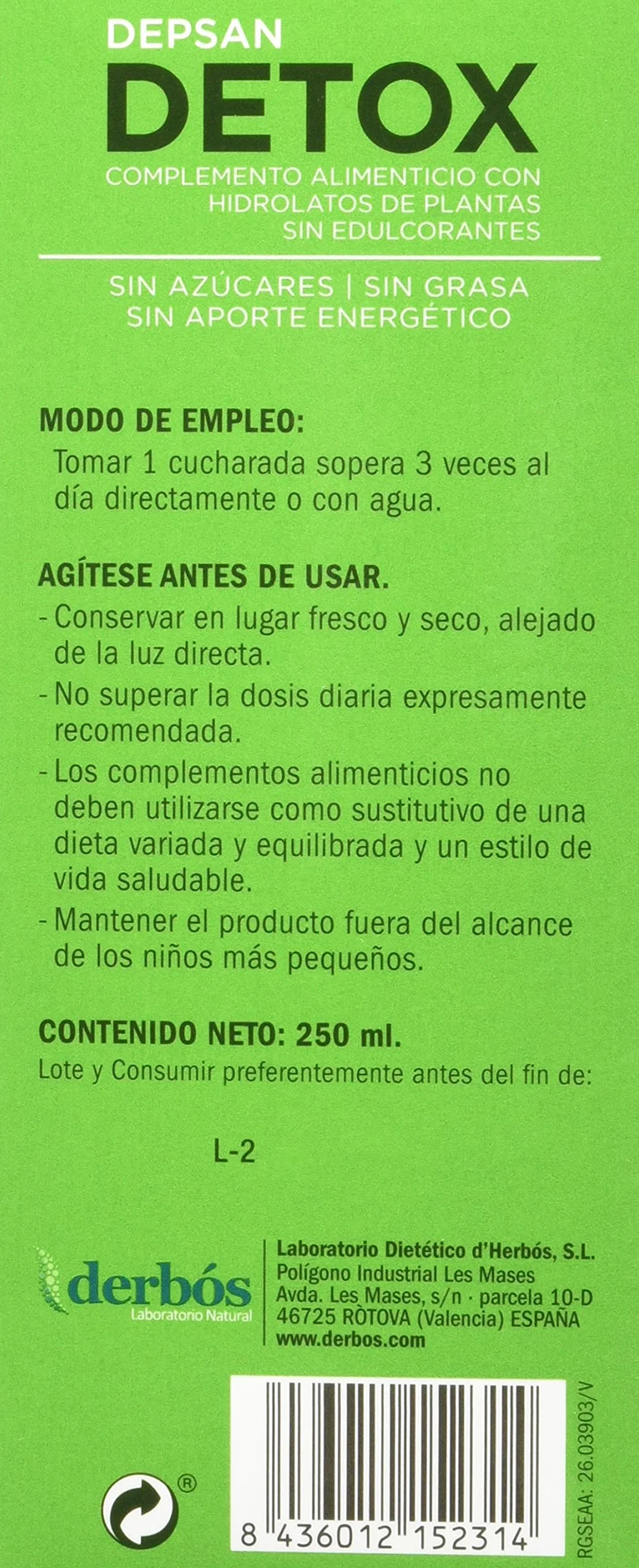 DEPSAN DETOX 250ml DERBOS