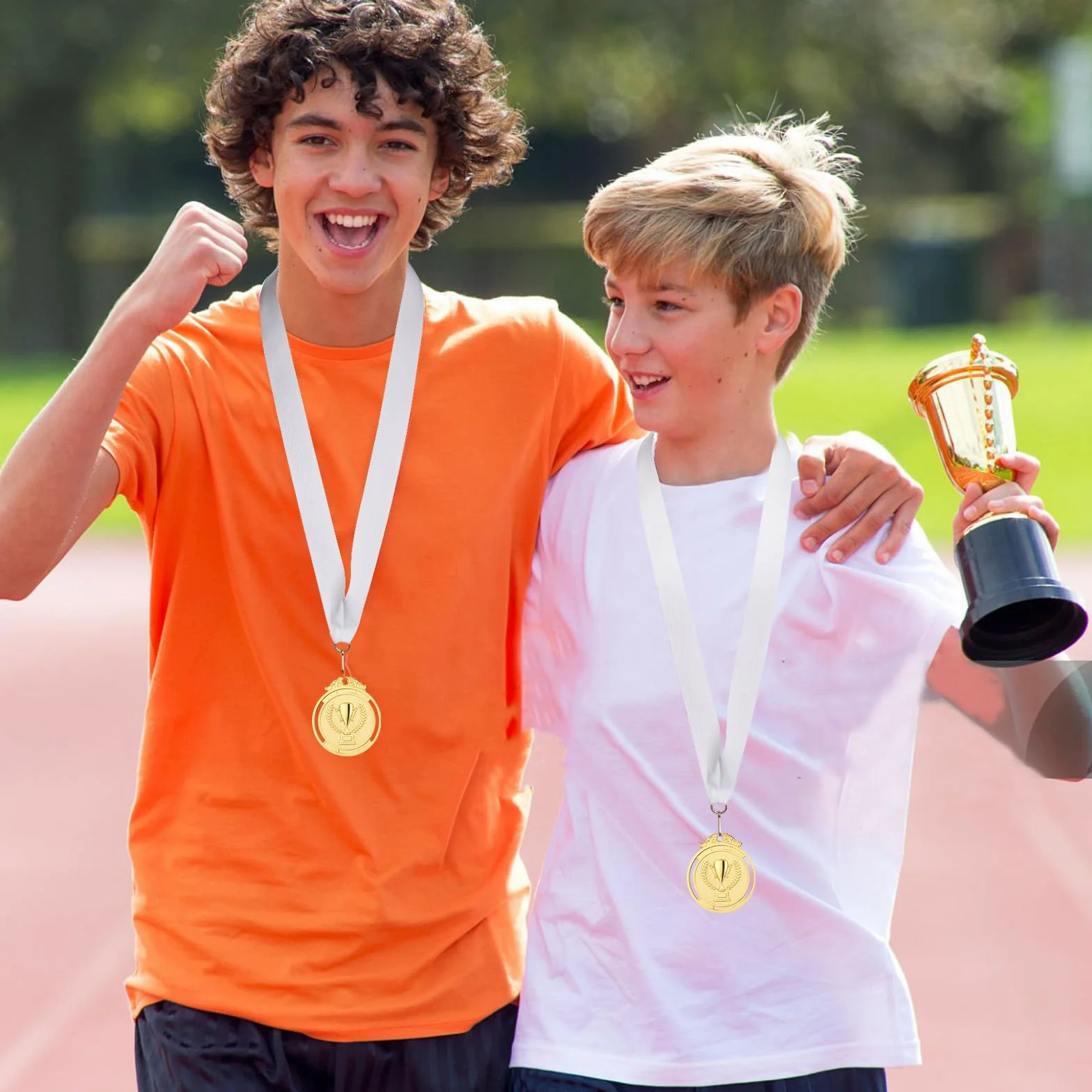 Cintas para Medallas 30 Piezas Blancas GeeRic Cordones Rayas Deportivas