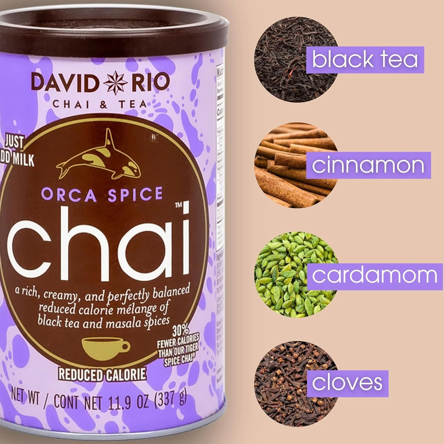 David Rio Orca Spice Chai 1.35 kg Té Granulado Chai Sin Gluten