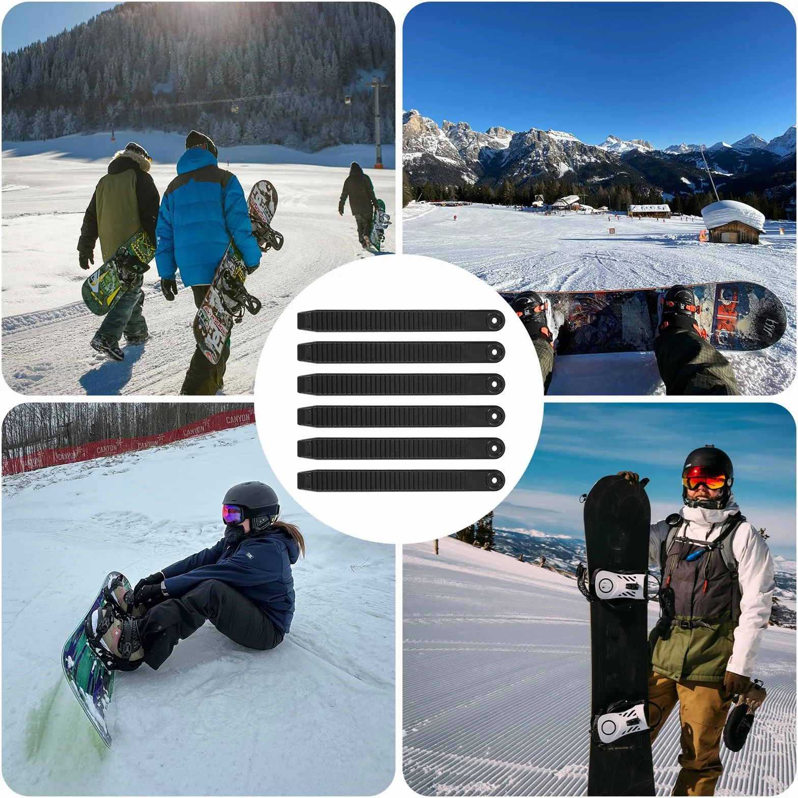 Gosknor 6 correas de tobillo elásticas repuesto tabla snowboard