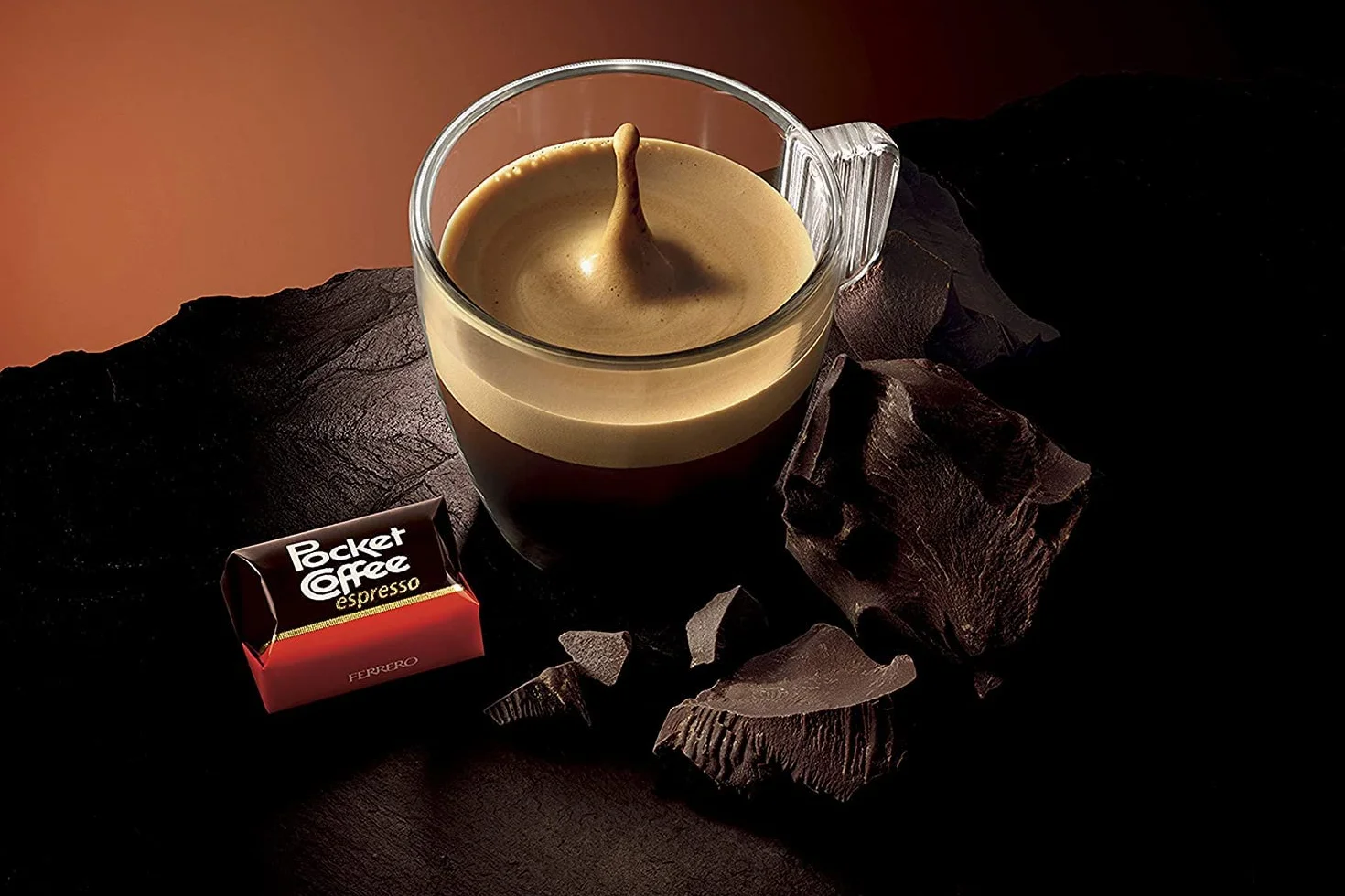 Pocket Coffee espresso - Café de café con líquido descafeinado DEK Espresso, leche fina y chocolate semiamargo, 5 bombones, 625 g