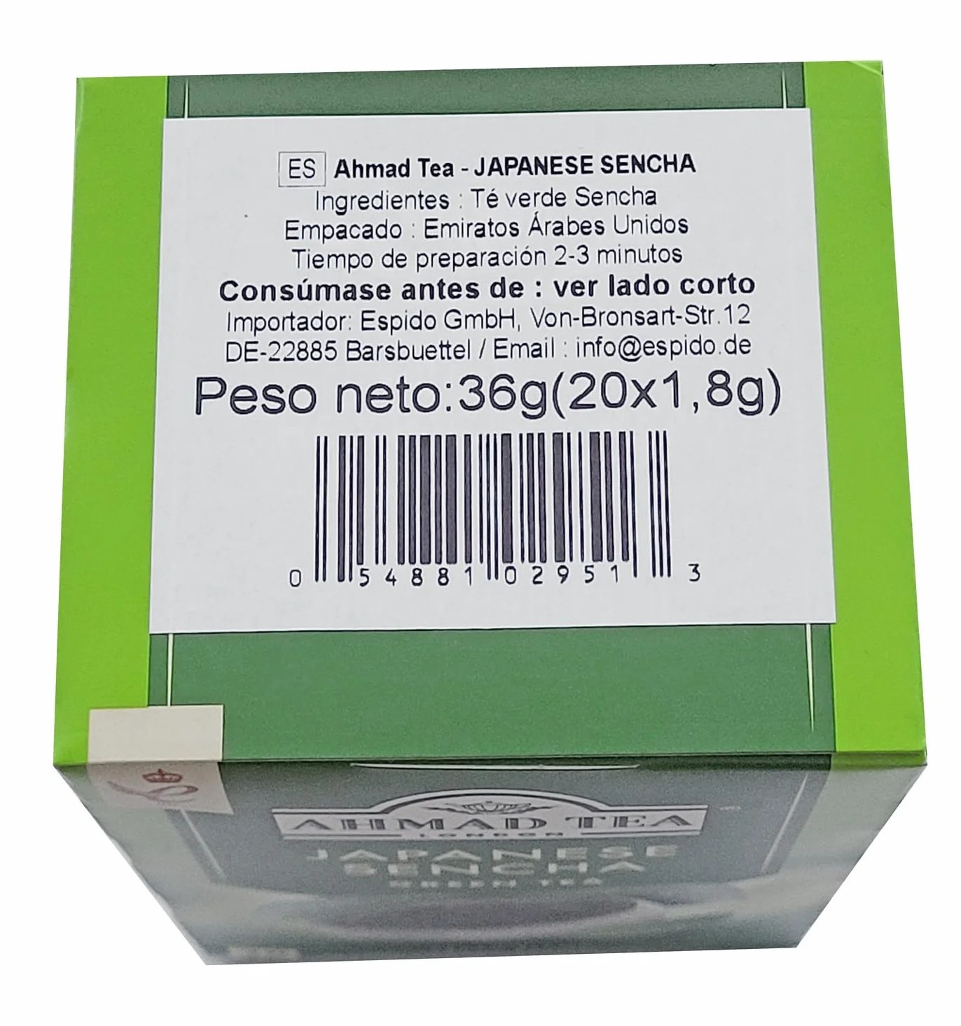 Ahmad Tea Japanese Sencha - Te verde con hojas tradicionales - Bolsitas de te selladas individualmente con 1,8 g de te por porcion - 20 bolsitas de te (paquete de 1)
