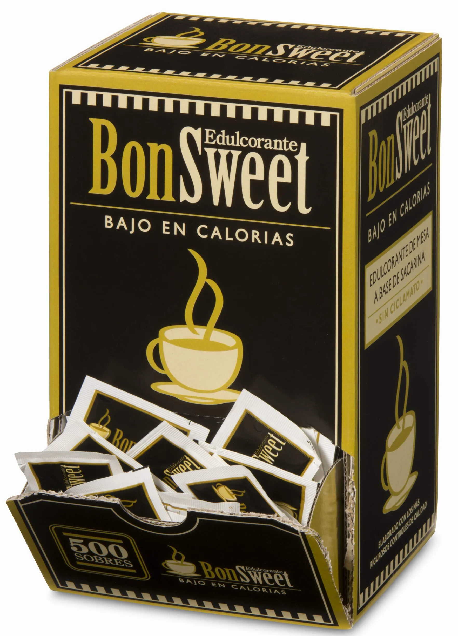 Castello since 1907 Edulcorante Bonsweet Sacarina Sin Ciclamato 500 Sobres | Monodosis | 1 sobre = 0.8g Azúcar | Bajo en Calorías | Ideal Café, Hostelería y Oficina - 400g