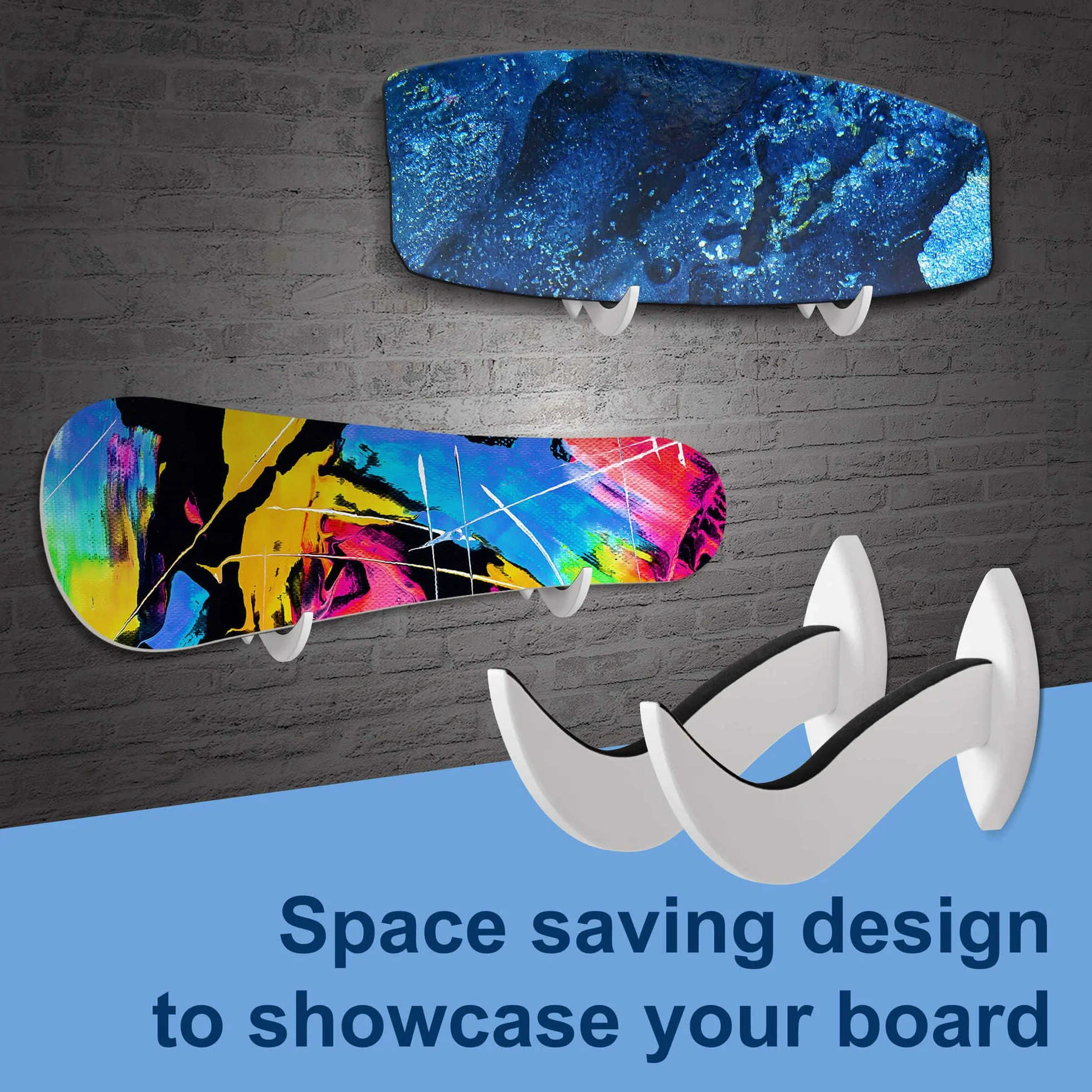 Soporte de Pared para Tabla de Surf, Estante de Madera Sostenible, Colgador (Blanco)