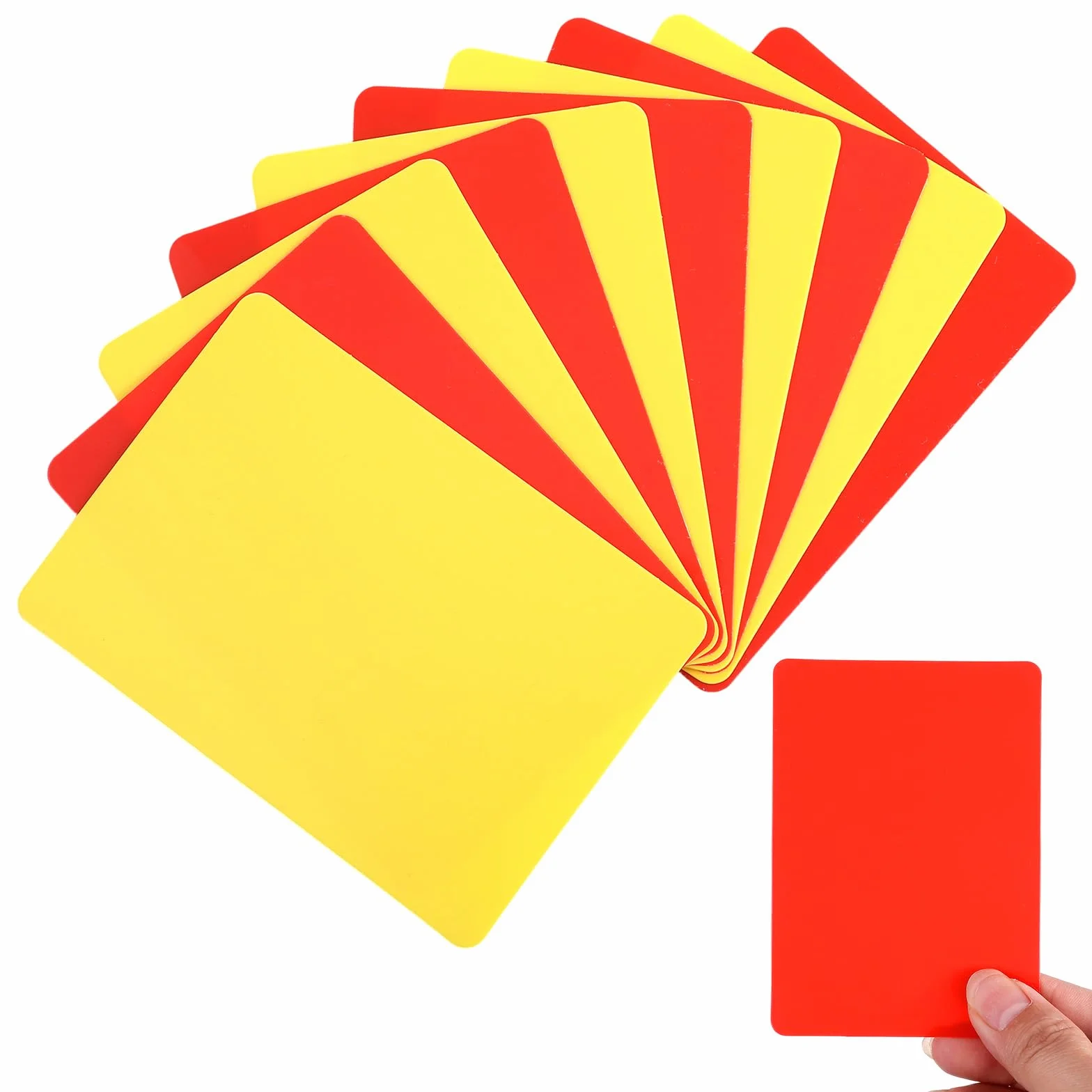 Bewudy 10 tarjetas de árbitro de fútbol amarilla y roja PVC para partidos