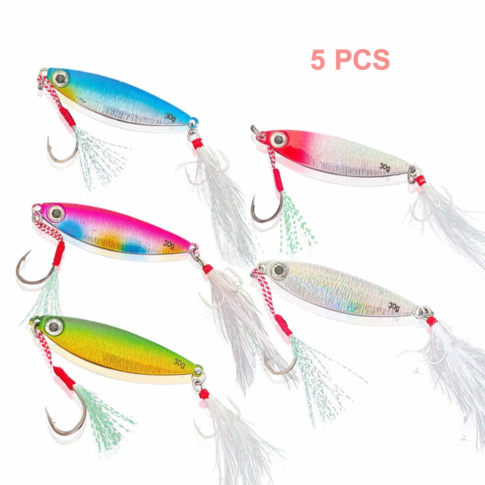 Señuelos de Pesca de Metal 30g Cucharas Hundibles Cebo para Trucha Perca Lucio