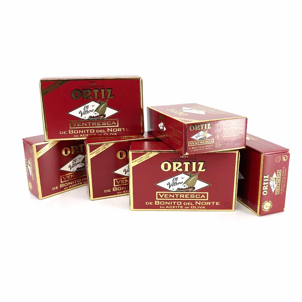 ORTIZ Ventresca de Bonito del Norte en Aceite de Oliva - 6 Latas de 112 Grs
