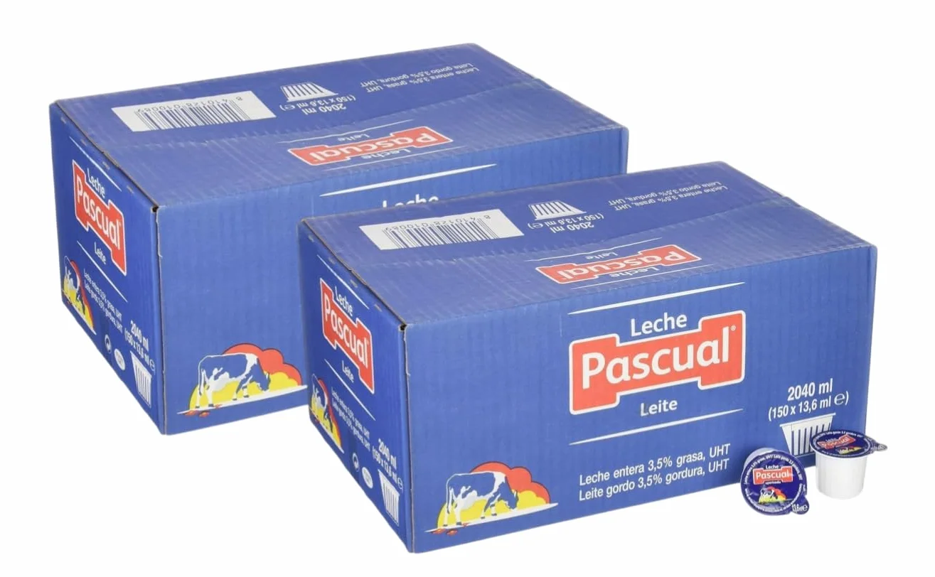 Leche Pascual Entera UHT Monodosis 13,6 ml Caja 300 Tarrinas