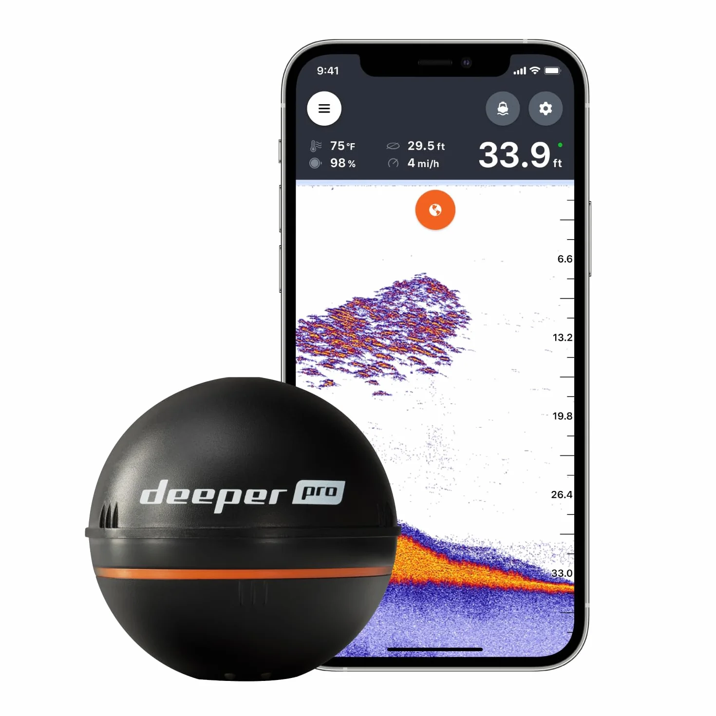 Deeper Sonar inteligente castable portátil WiFi buscador de peces para kayaks barcos pesca