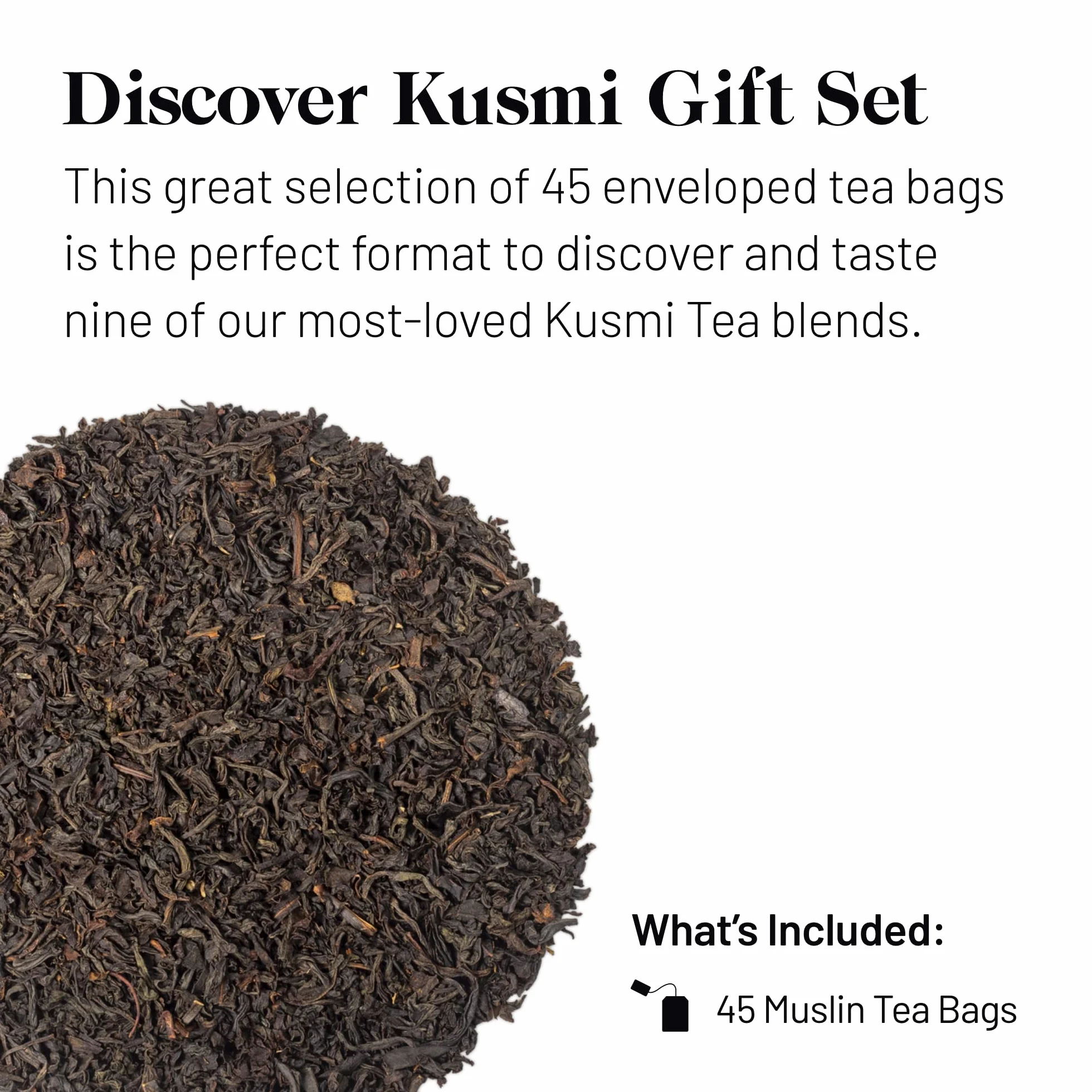 Kusmi Tea Estuche Découverte Surtido Tés Negros Blancos Verdes Infusiones 45 bolsas muselina