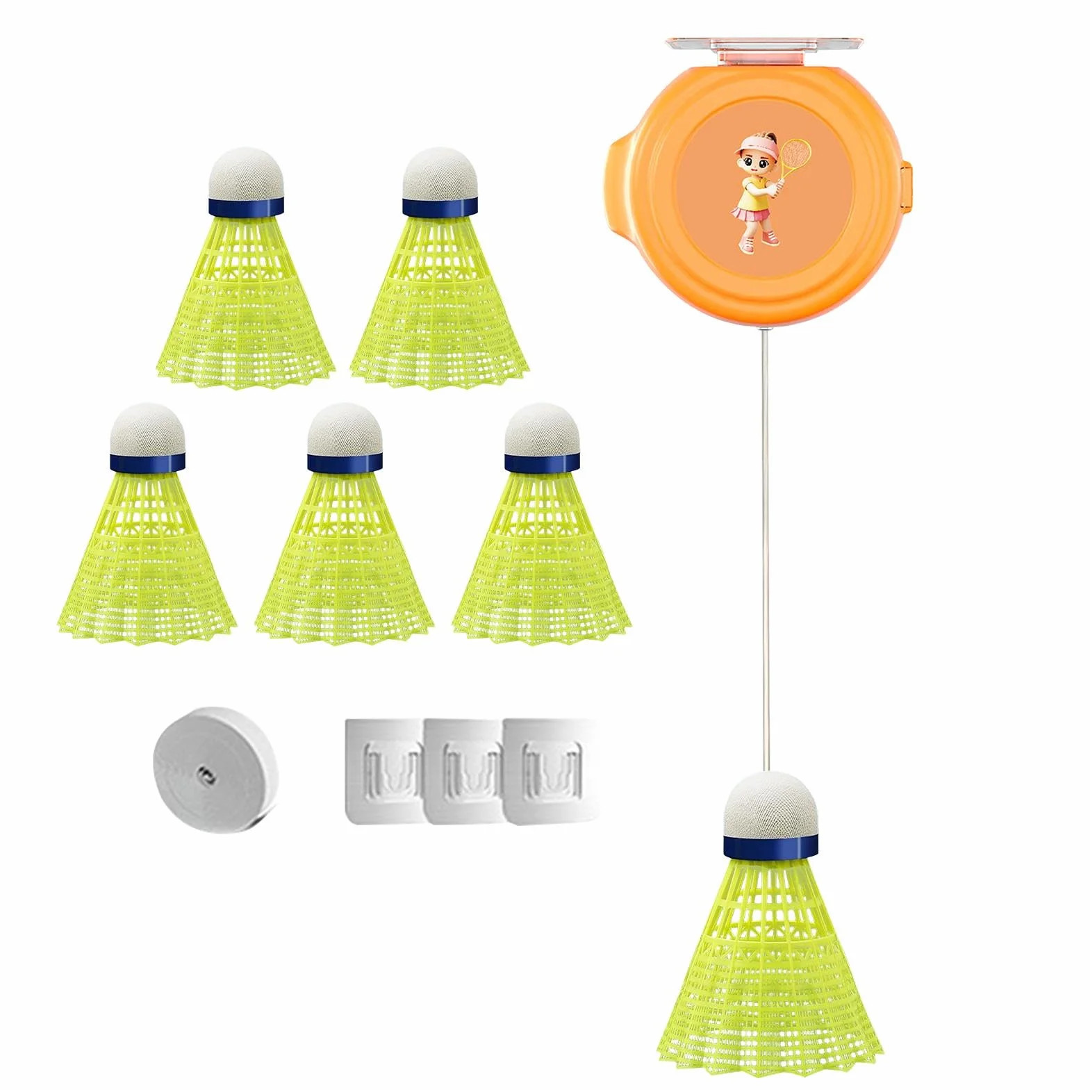 Entrenador de rebote de bádminton portátil para entrenamiento de agilidad con cordones elásticos
