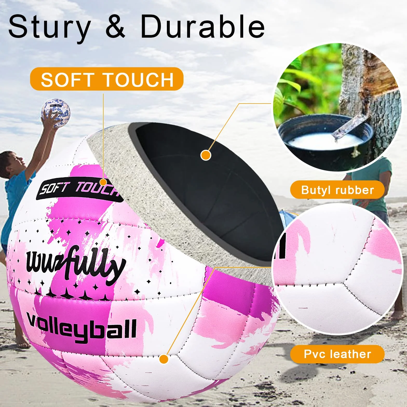 Pelota Voley Balón Playa Tamaño 5 para Interior Exterior