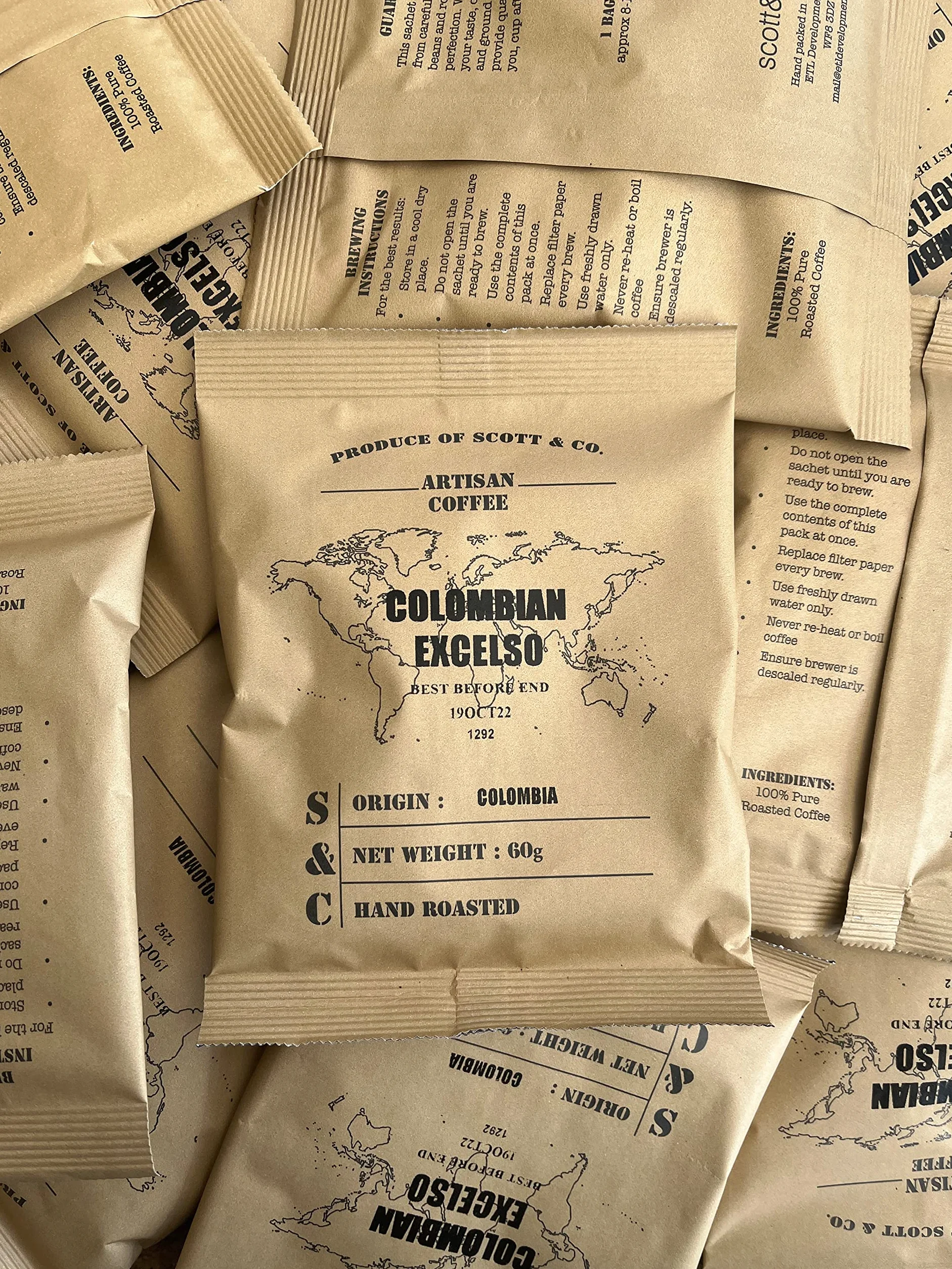 Scott&Co. - Sabor del mundo, Juego de regalo de granos de café | Paquete de prueba de 10 variedades | 10 x 60 g de granos de café