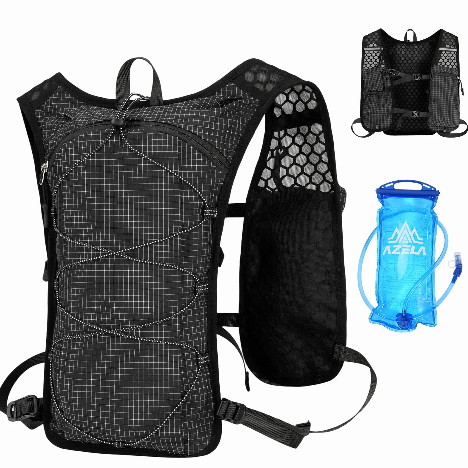 Chaleco Hidratación Trail Running con Vejiga de Agua 2L para Carrera al Aire Libre, Maratón, Ciclismo