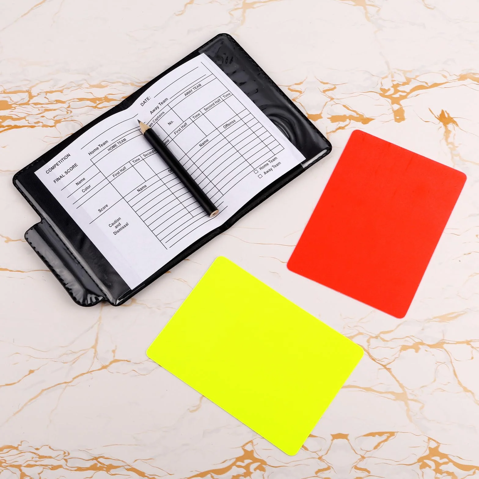 Gosknor Tarjetas Advertencia Rojas y Amarillas con Estuche Cuero para Voleibol Fútbol Béisbol Rugby Kit Entrenadores