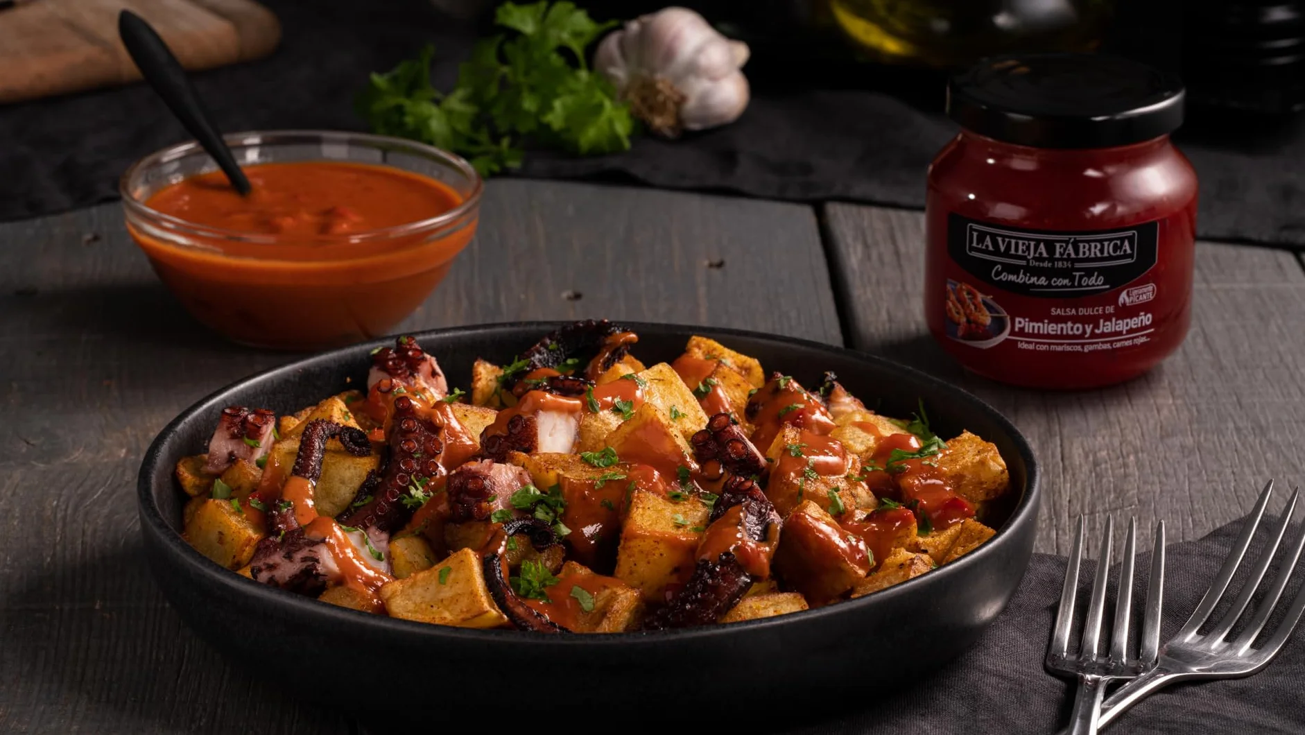 La Vieja Fábrica Surtido salsa COMBINA CON TODO Pack de 3 Pimiento y Jalapeño Mango y Cebolla Tomate y Pimiento