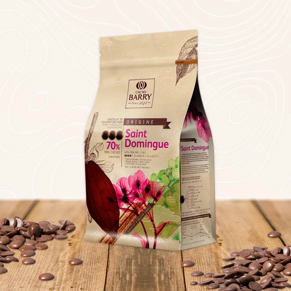 Cacao Barry Origine - 70% Saint Domingue Chocolate Negro Cobertura (pistoles) 2.5kg